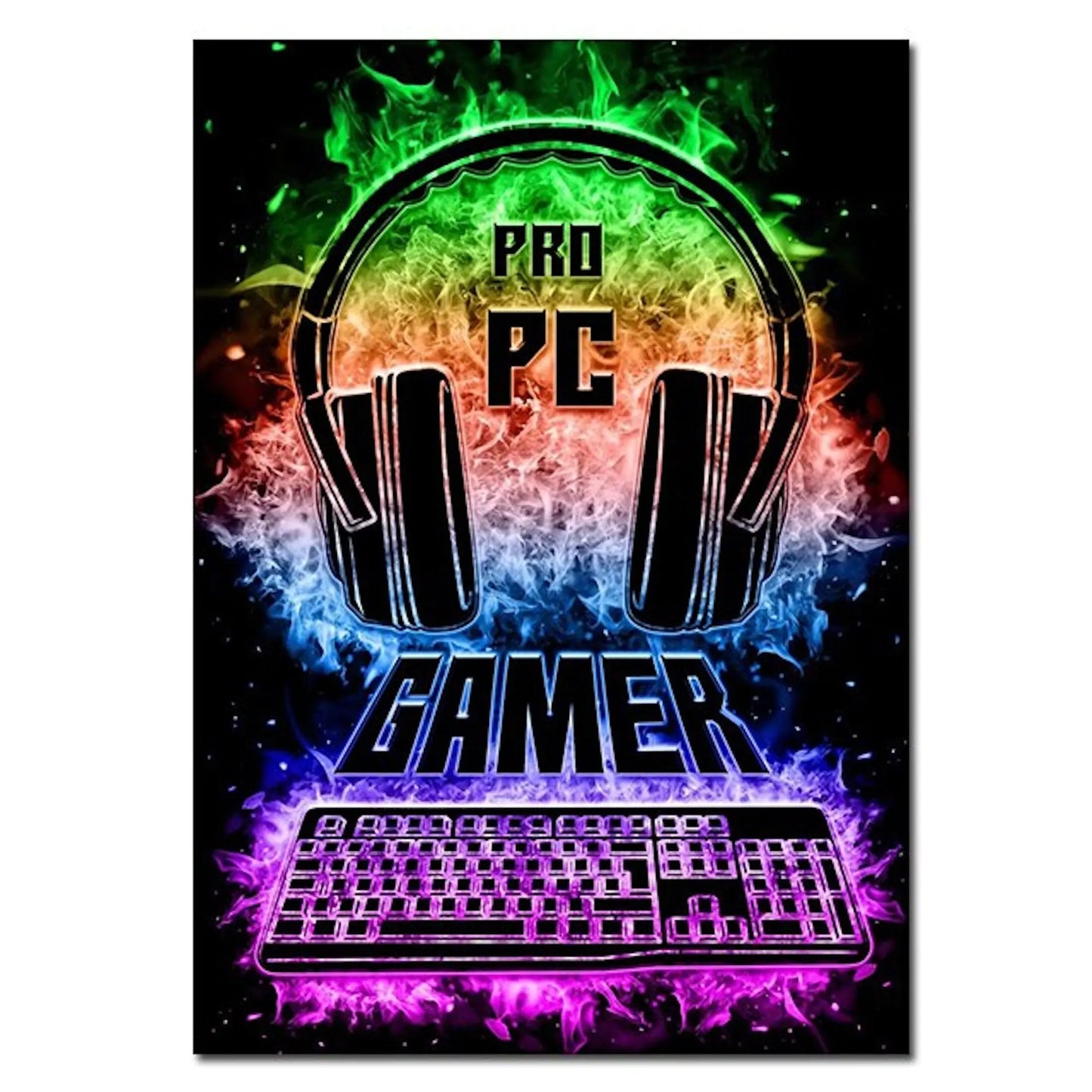 Poster Gamer PC & Playstation in Neon Farben und coole Sprüche für Gamer als Deko Print ohne Rahmen-3