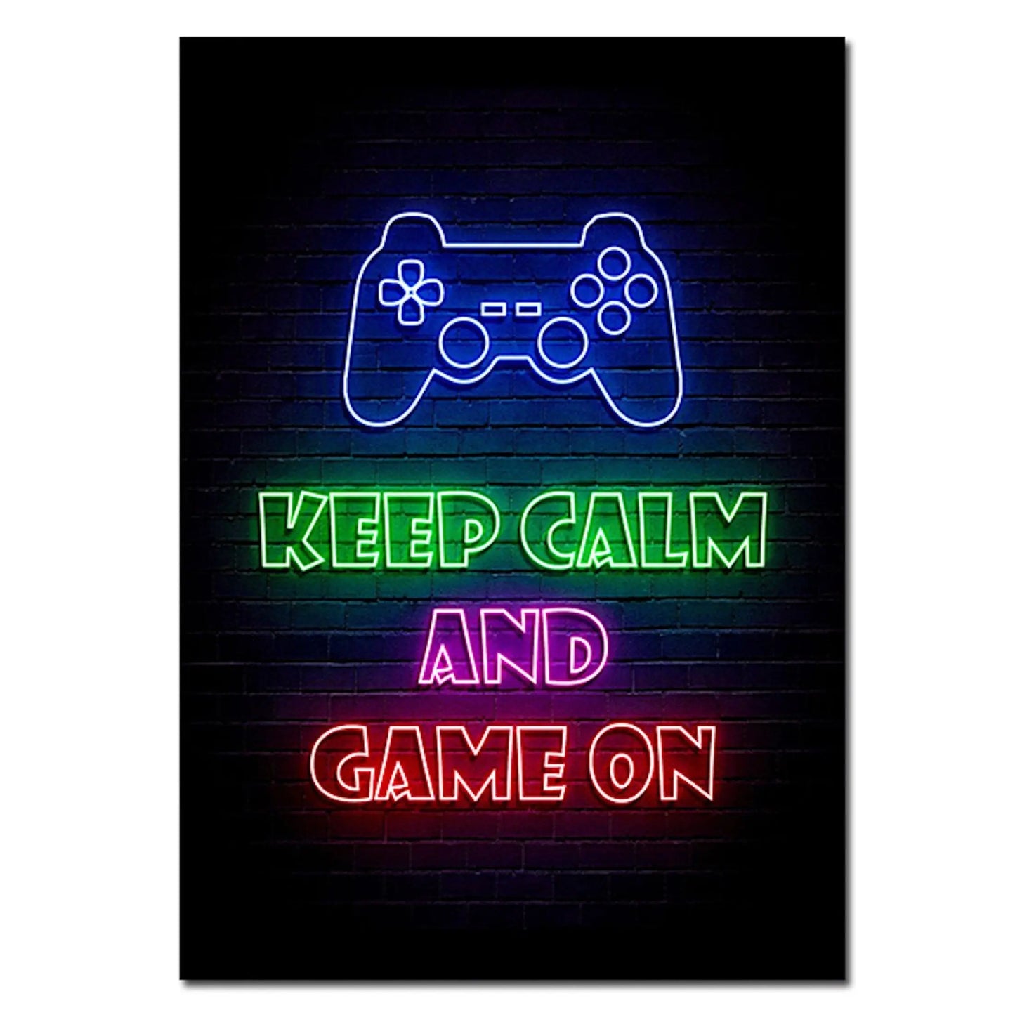 Poster Gamer PC & Playstation in Neon Farben und coole Sprüche für Gamer als Deko Print ohne Rahmen-7