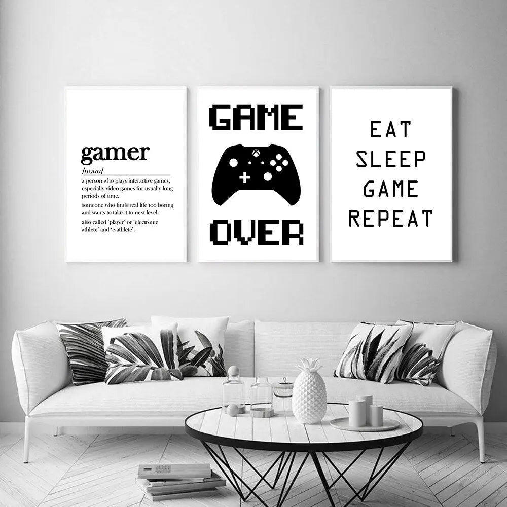 Poster Gamer Zitate Sprüche mit Gamepad als Deko Print ohne Rahmen-0