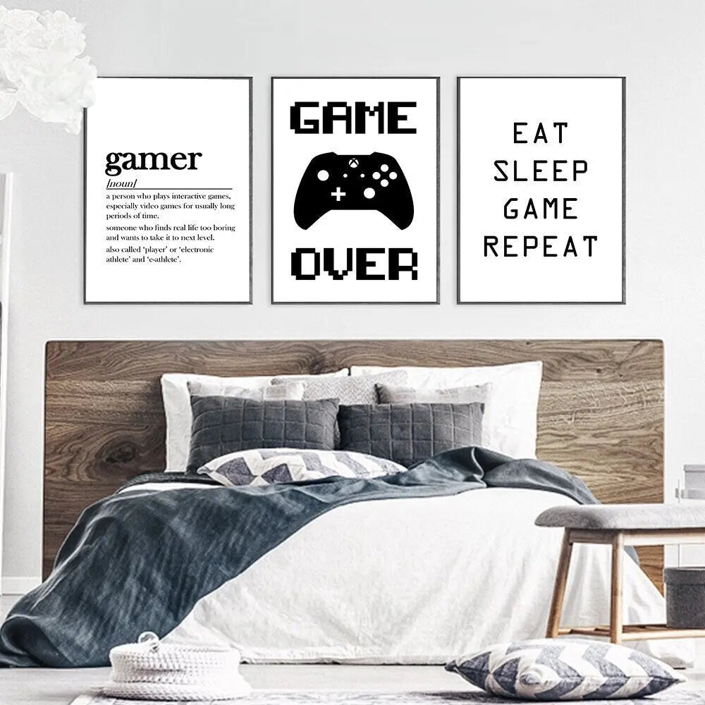 Poster Gamer Zitate Sprüche mit Gamepad als Deko Print ohne Rahmen-2