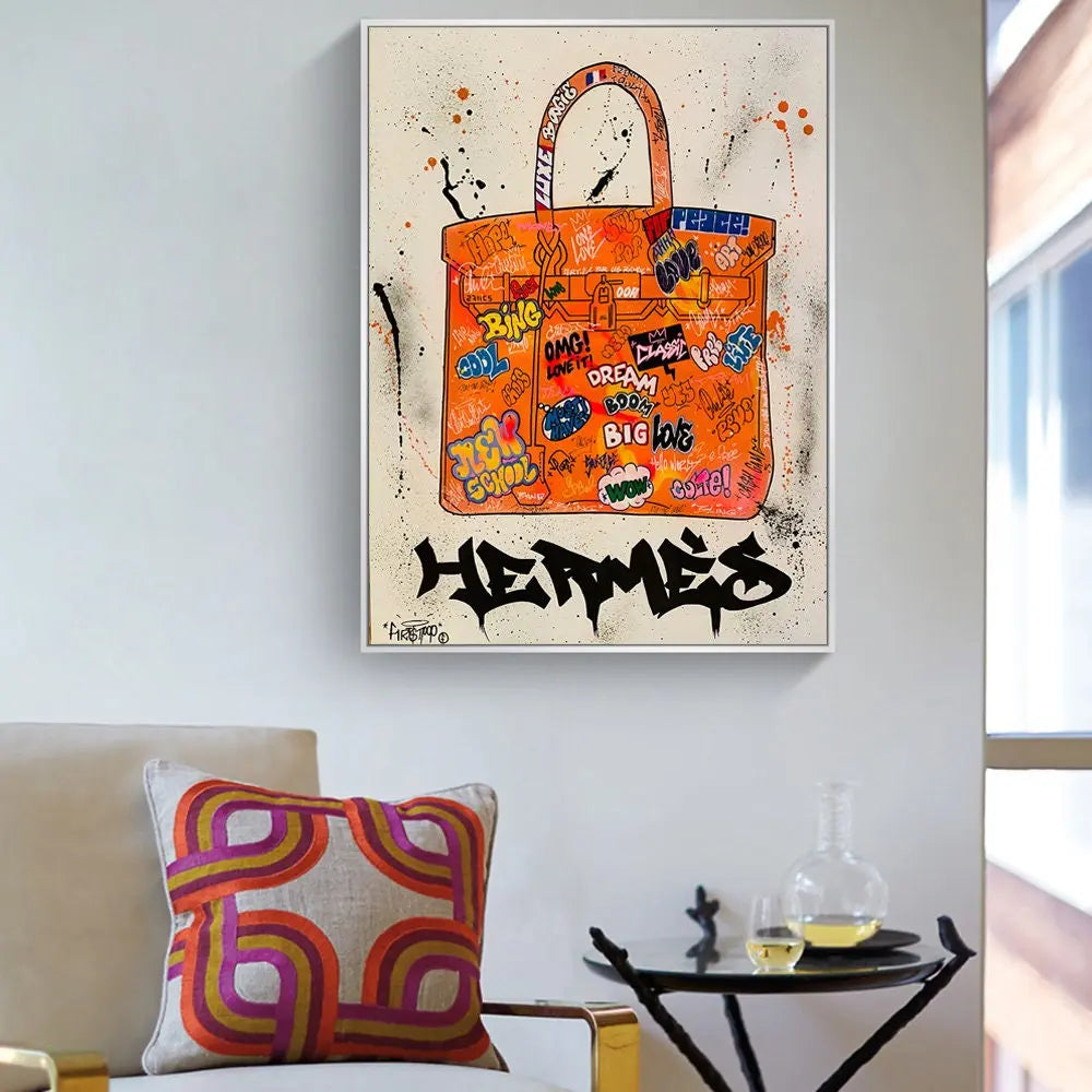 Poster Handtasche Graffiti Abstrakt I Deko Print ohne Rahmen-1