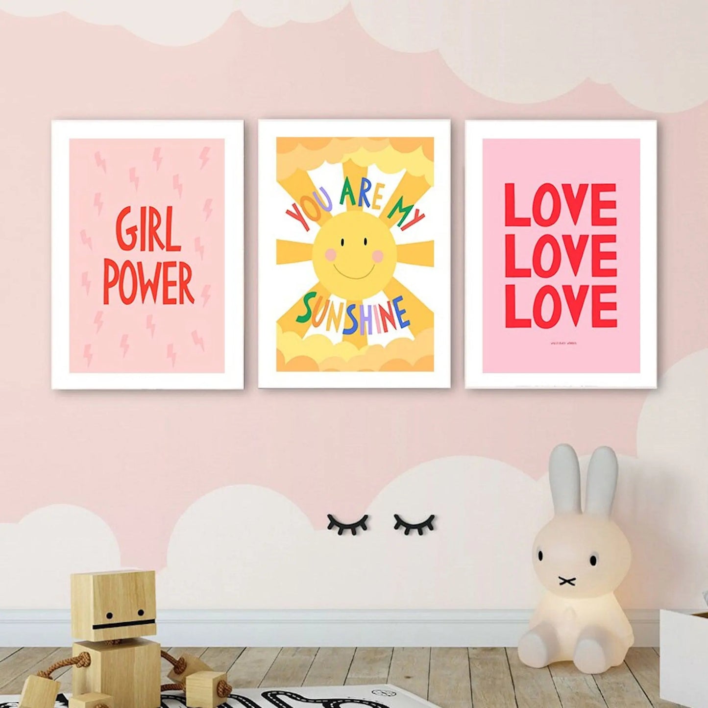 Poster Kinder Mädchen Power und Liebe als Deko Print ohne Rahmen-2