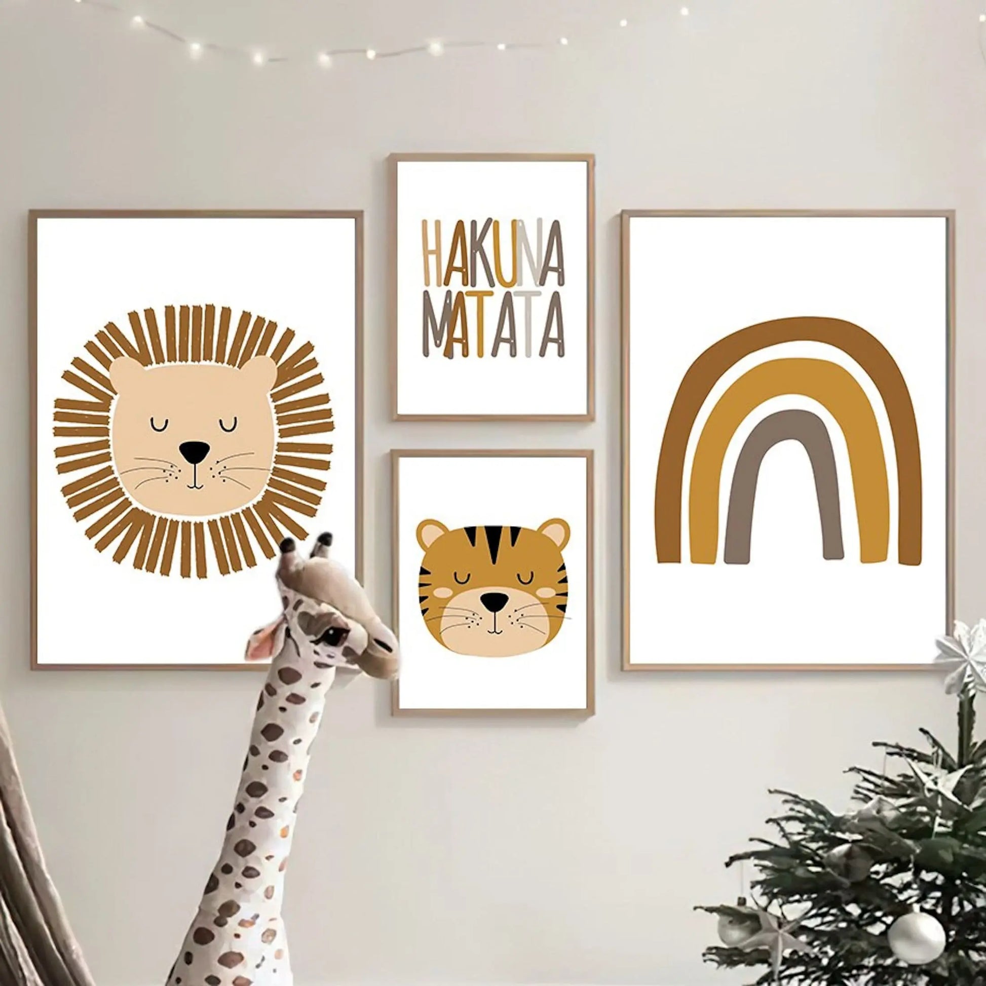 Poster Kinder Motive mit Löwen Tiger und Hakuna Matata als Deko Print ohne Rahmen-0