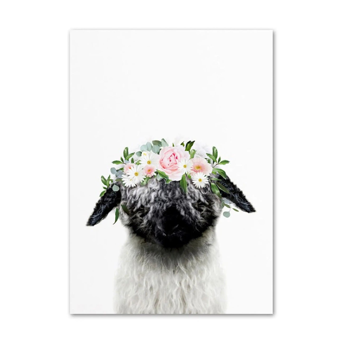 Poster Kinder Tiere mit Blumenkranz Hase Panda und Koala Bär als Deko Print ohne Rahmen-7