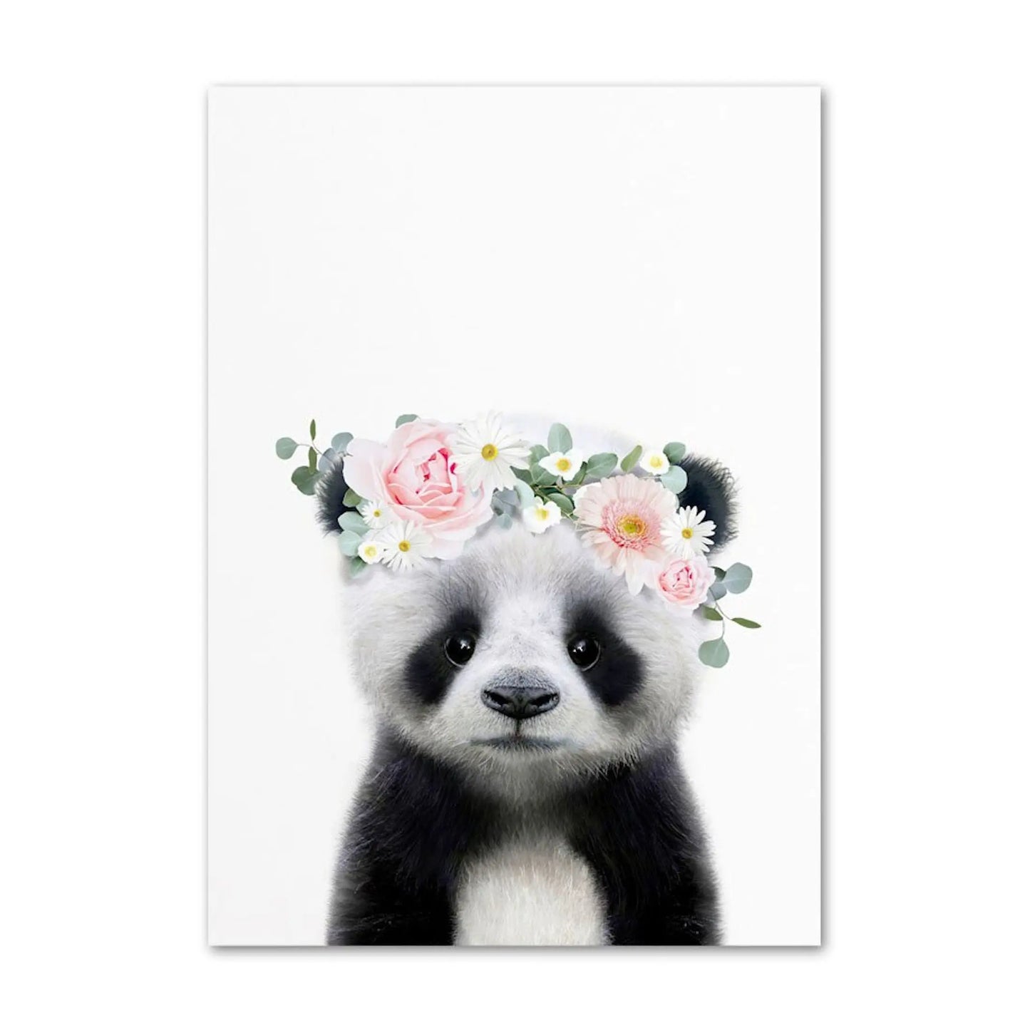 Poster Kinder Tiere mit Blumenkranz Hase Panda und Koala Bär als Deko Print ohne Rahmen-8