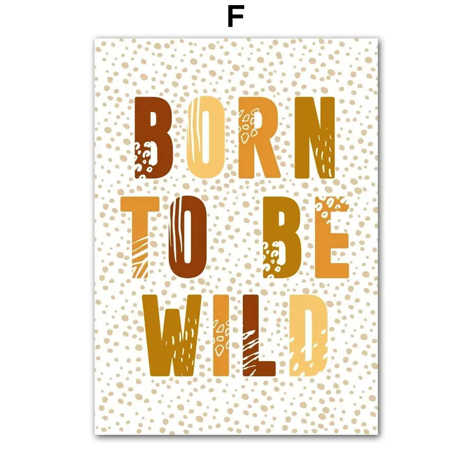 Poster Kinderzimmer Dschungel Born to be wild I Kinderzimmer Bilder I Wand Deko I Kunst Druck I Deko Print I ohne Rahmen-8