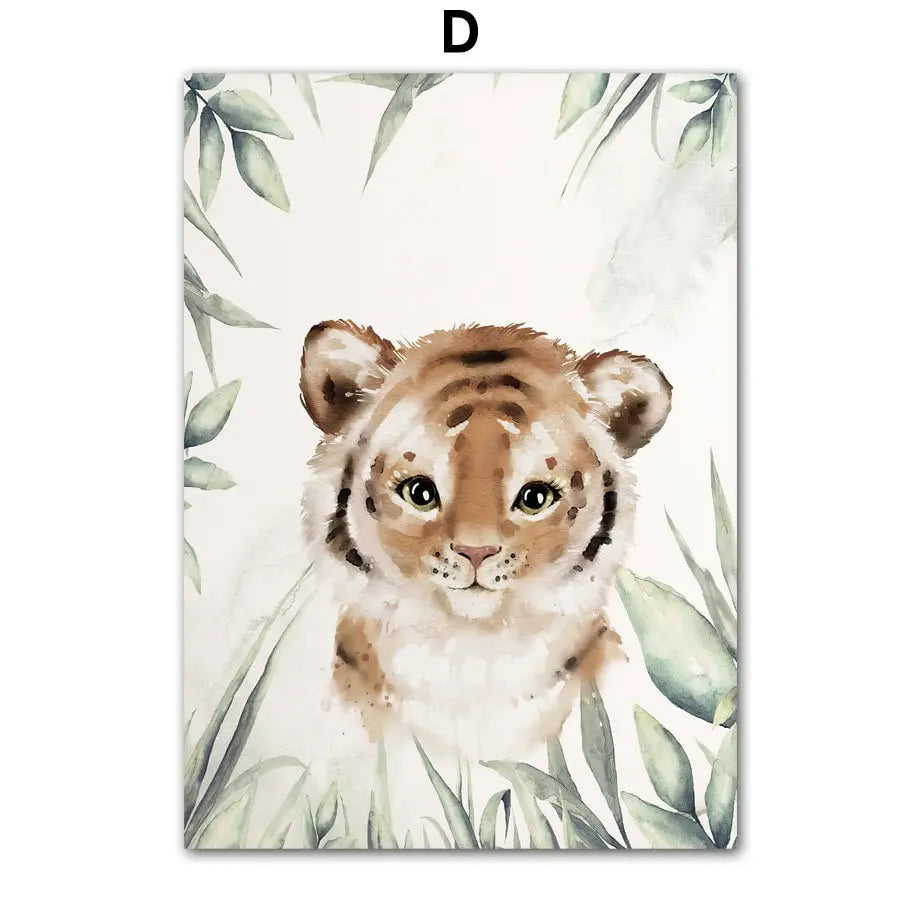 Poster Kinderzimmer Dschungel Tiere I Kinder Name Personalisiert I Kinderzimmer Bilder I Wand Deko I Kunst Druck I Deko Print I ohne Rahmen-4