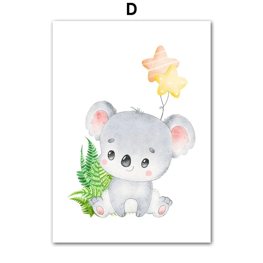 Poster Kinderzimmer Dschungel Tiere I Kinderzimmer Bilder I Wand Deko I Kunst Druck I Deko Print I ohne Rahmen-6