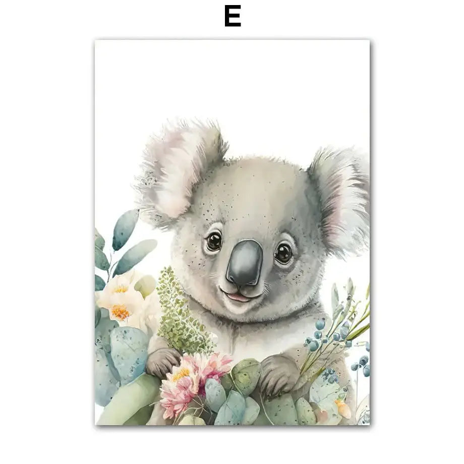 Poster Kinderzimmer Dschungel Wald Tiere I Kinderzimmer Bilder I Wand Deko I Kunst Druck I Deko Print I ohne Rahmen-5