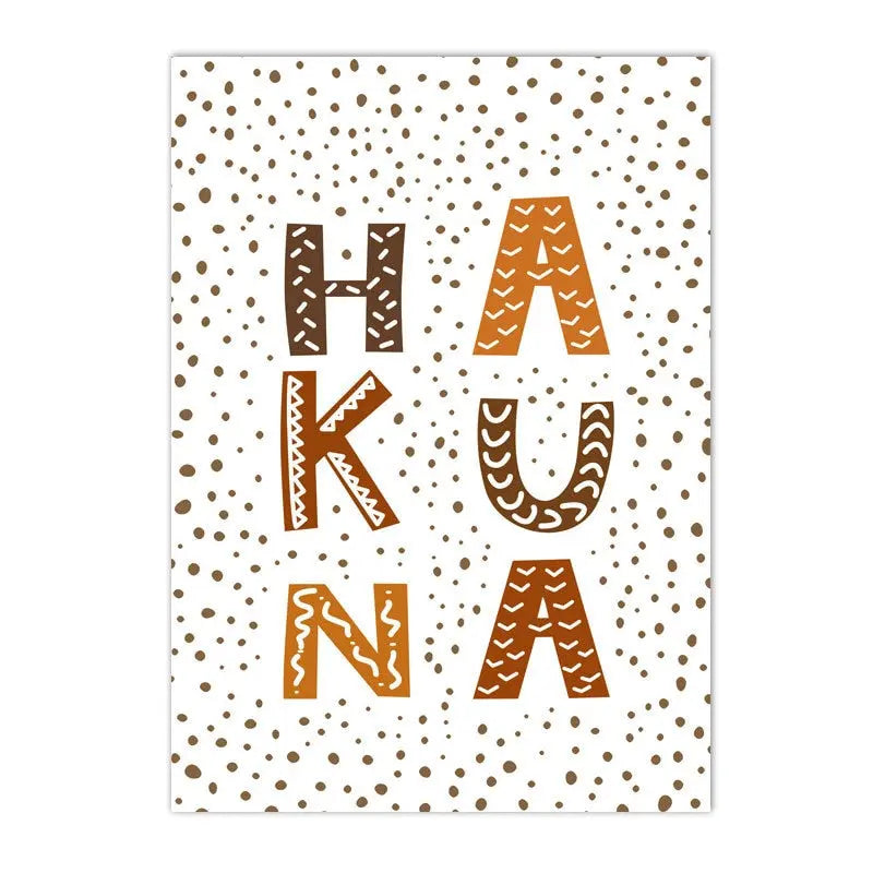 Poster Kinderzimmer Hakuna Matata Löwe Tiger gepunktet I Kinderzimmer Bilder I Wand Deko I Kunst Druck I Deko Print I ohne Rahmen-3