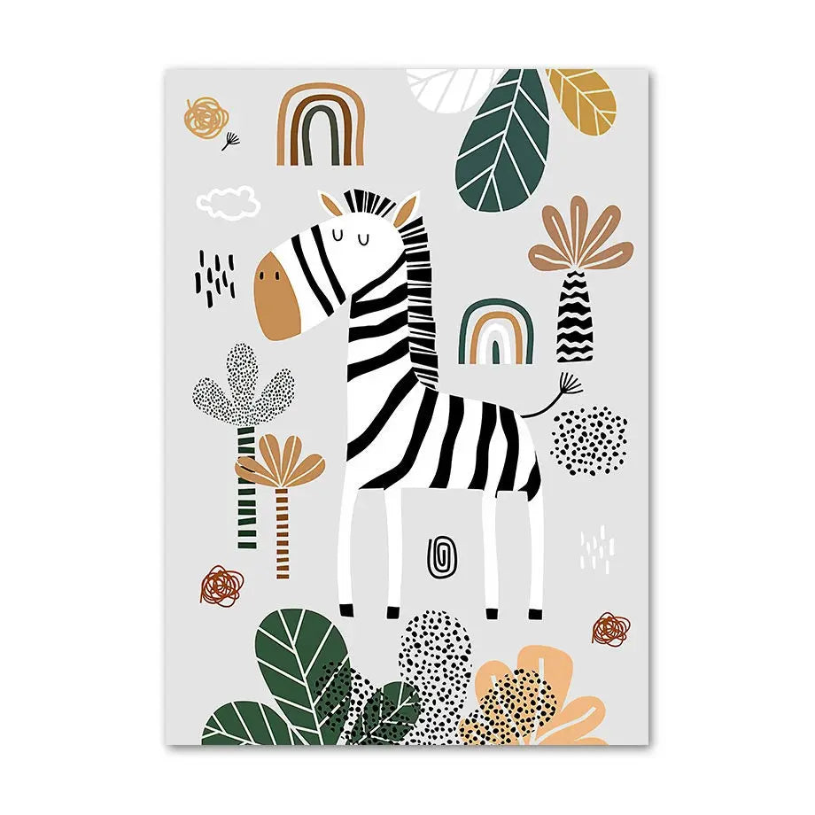 Poster Kinderzimmer Tiere Dschungel Wald I Name Personalisiert I Kinderzimmer Bilder I Wand Deko I Kunst Druck I Deko Print I ohne Rahmen-6