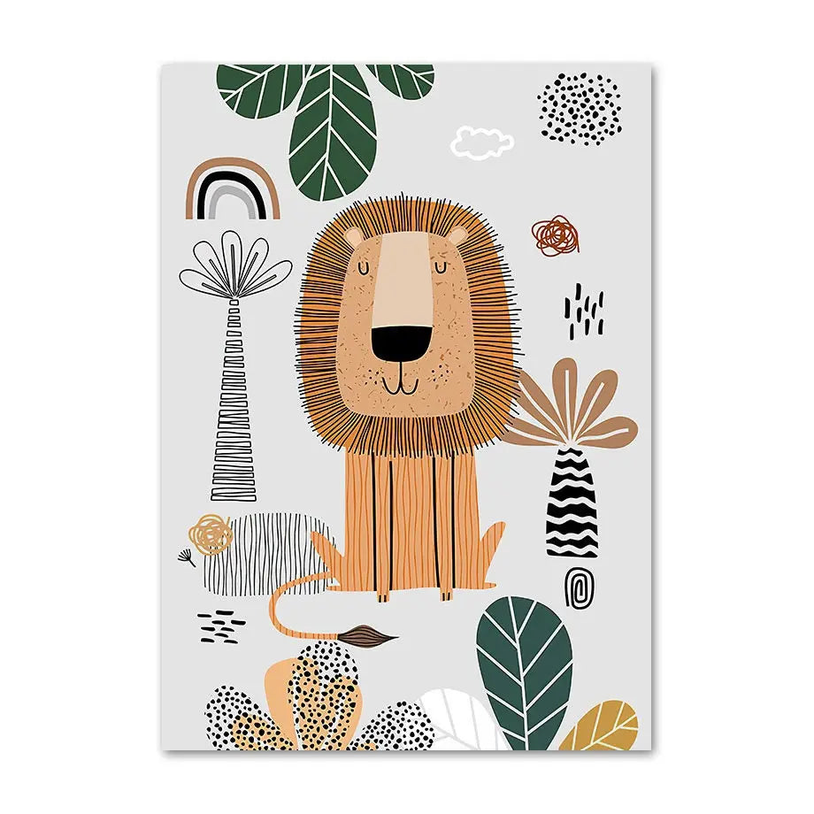 Poster Kinderzimmer Tiere Dschungel Wald I Name Personalisiert I Kinderzimmer Bilder I Wand Deko I Kunst Druck I Deko Print I ohne Rahmen-8