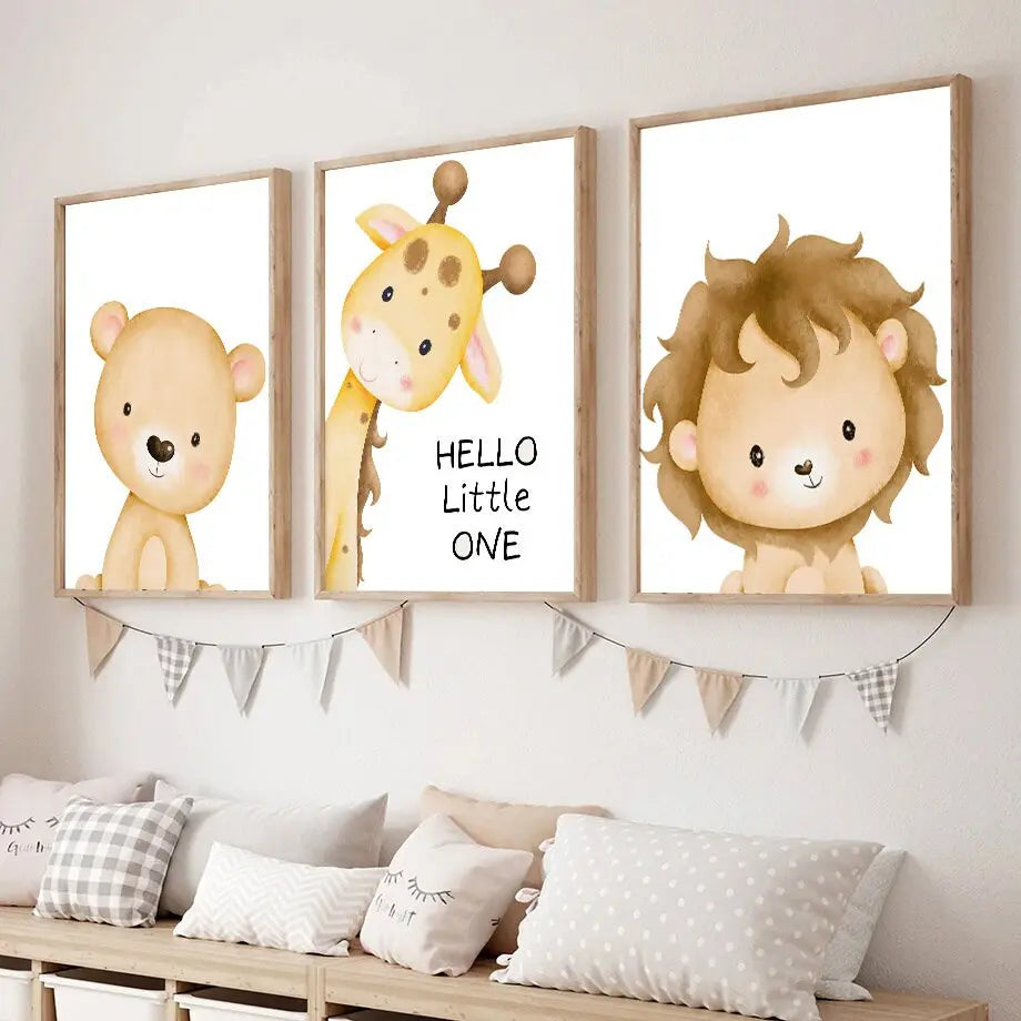 Poster Kinderzimmer Tiere Dschungel Wald I Name Personalisiert I Kinderzimmer Bilder I Wand Deko I Kunst Druck I Deko Print I ohne Rahmen-2