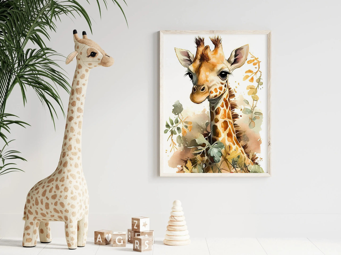 Poster Kinderzimmer Tiere Wald Dschungel Aquarell Löwe Elefant I Kinderzimmer Bilder I Wand Deko I Kunst Druck I Deko Print I ohne Rahmen-5