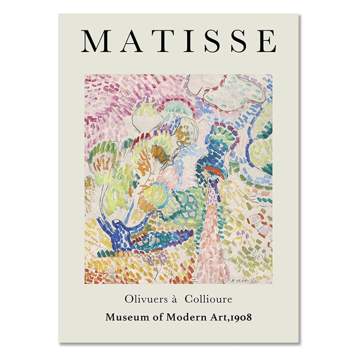 Poster Matisse Berggruen & Cie Museum | Bilder Wohnzimmer | Wandbilder Schlafzimmer | Deko Print ohne Rahmen | Bilder Set Matisse Bunt-3