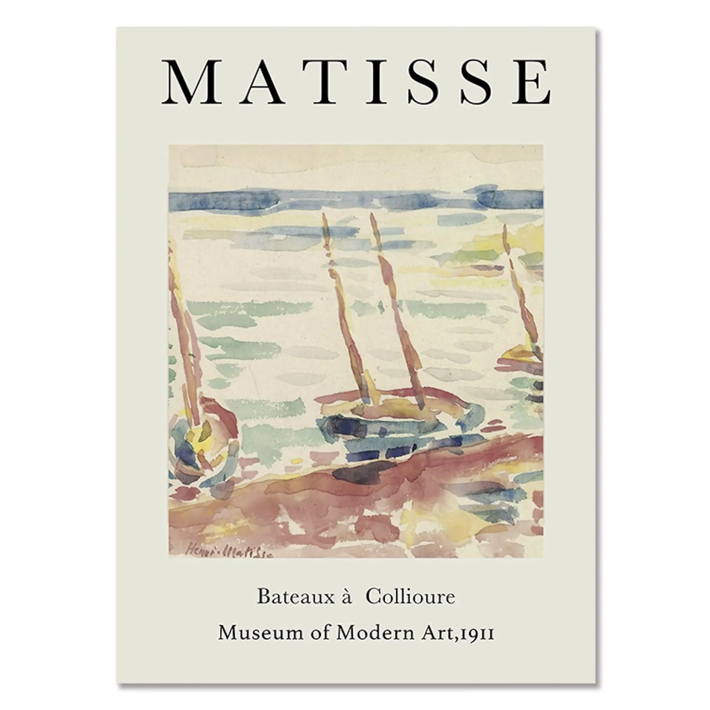 Poster Matisse Berggruen & Cie Museum | Bilder Wohnzimmer | Wandbilder Schlafzimmer | Deko Print ohne Rahmen | Bilder Set Matisse Bunt-8