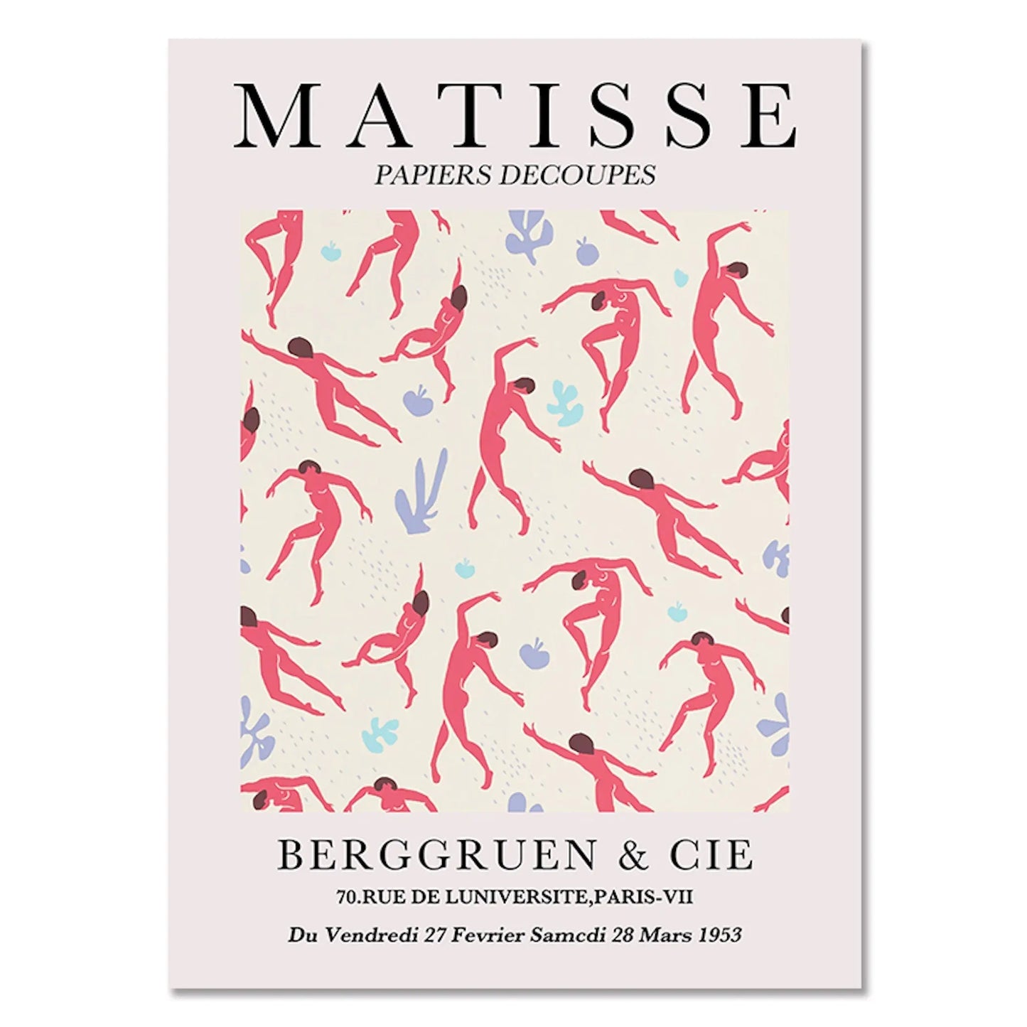 Poster Matisse Berggruen & Cie Museum | Bilder Wohnzimmer | Wandbilder Schlafzimmer | Deko Print ohne Rahmen | Bilder Set Matisse Bunt-9