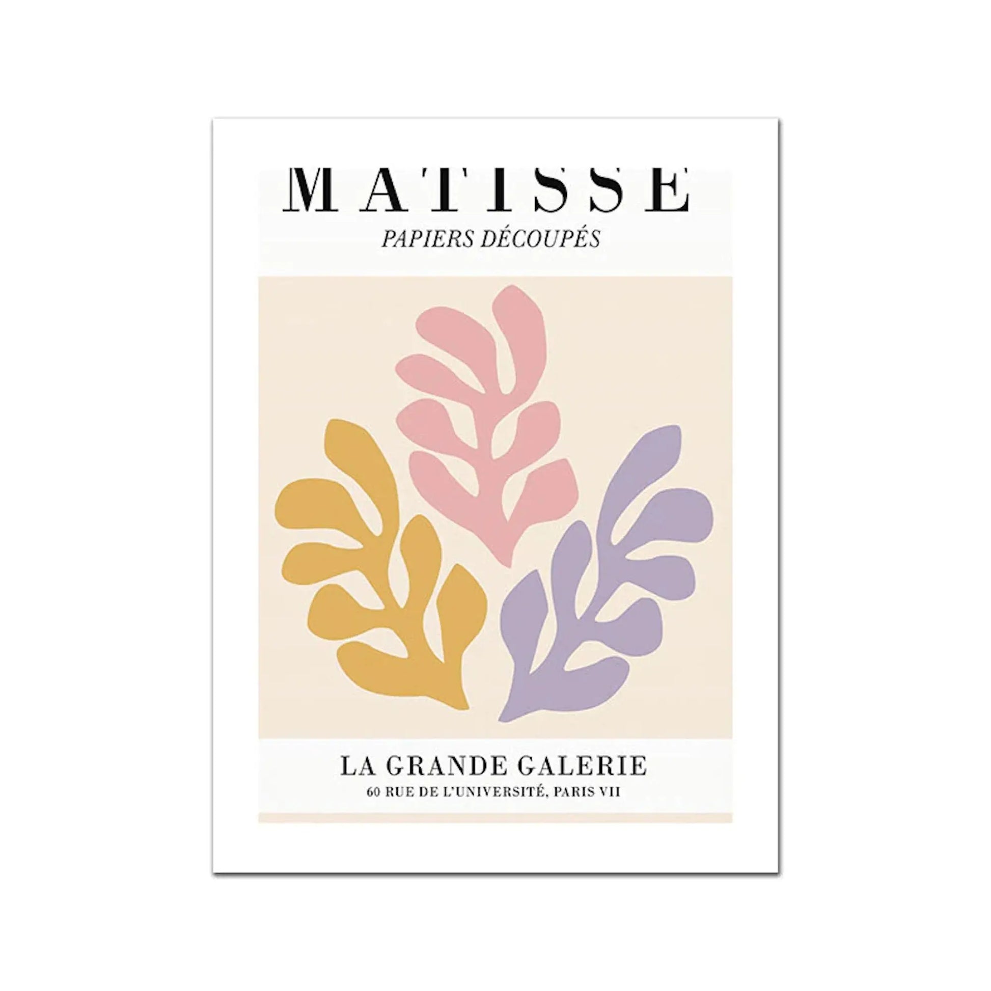 Poster Matisse Blumen Abstrakt | Bilder Wohnzimmer | Wandbilder Schlafzimmer | Deko Print ohne Rahmen | Bilder Set Matisse Beige-3