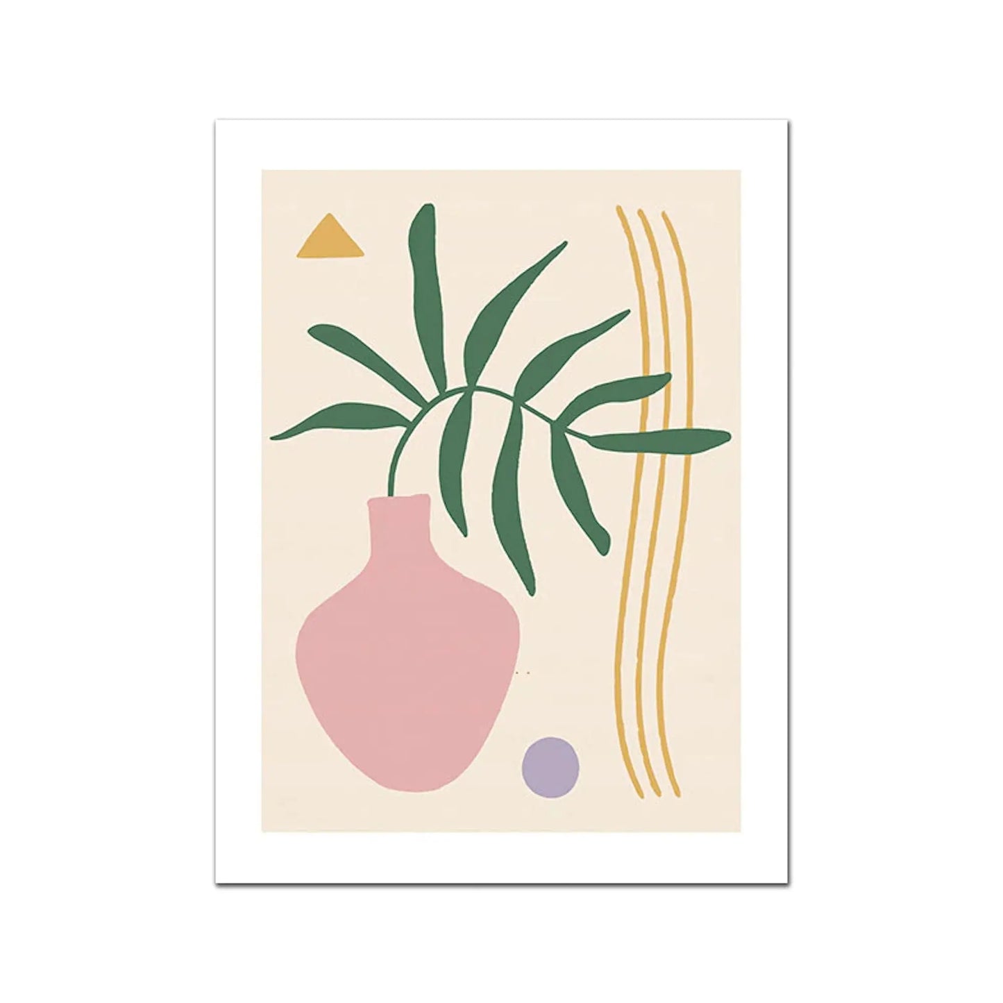 Poster Matisse Blumen Abstrakt | Bilder Wohnzimmer | Wandbilder Schlafzimmer | Deko Print ohne Rahmen | Bilder Set Matisse Beige-4