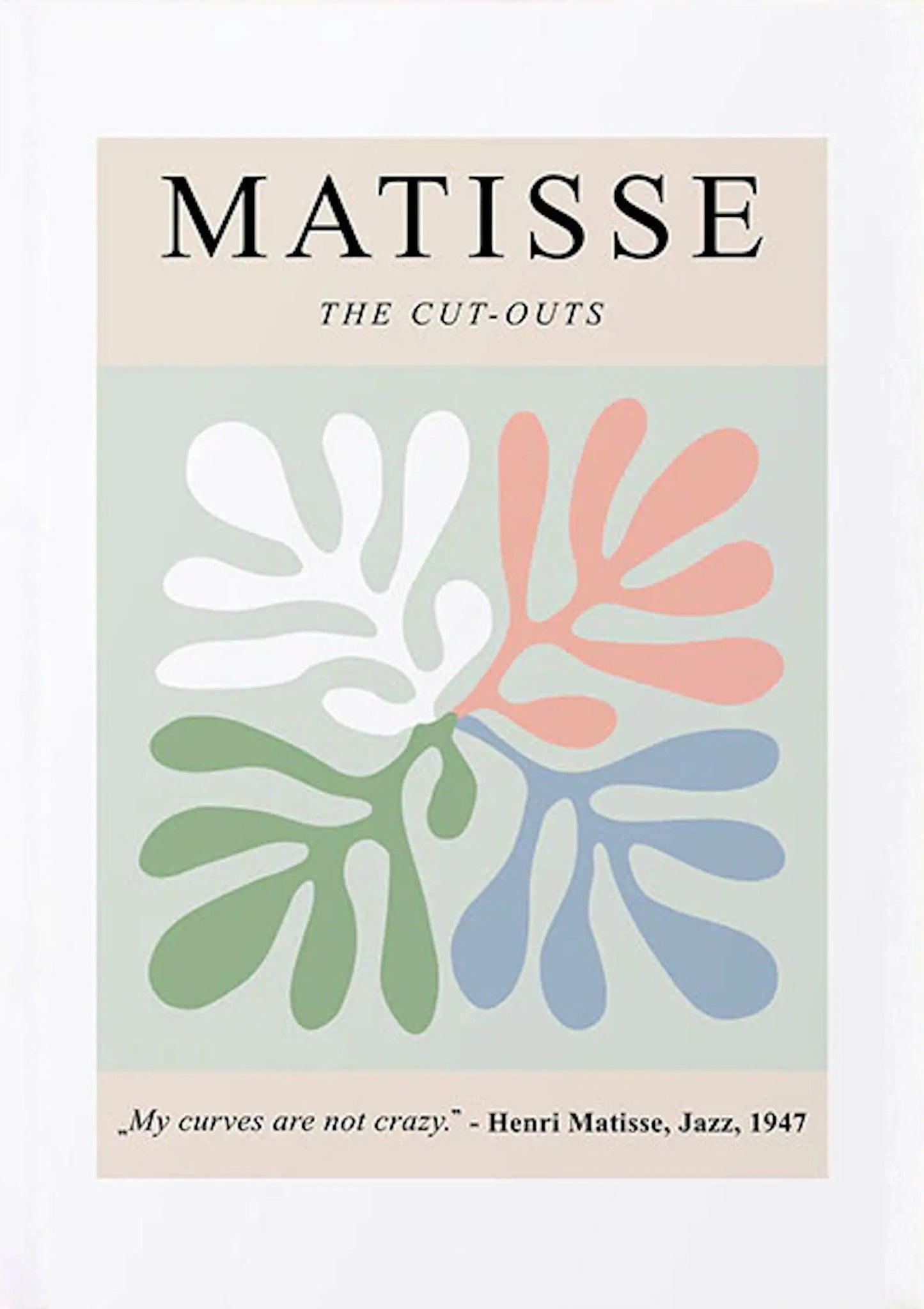 Poster Matisse Blumen Körper| Bilder Wohnzimmer | Wandbilder Schlafzimmer | Deko Print ohne Rahmen | Bilder Set Matisse Beige-5