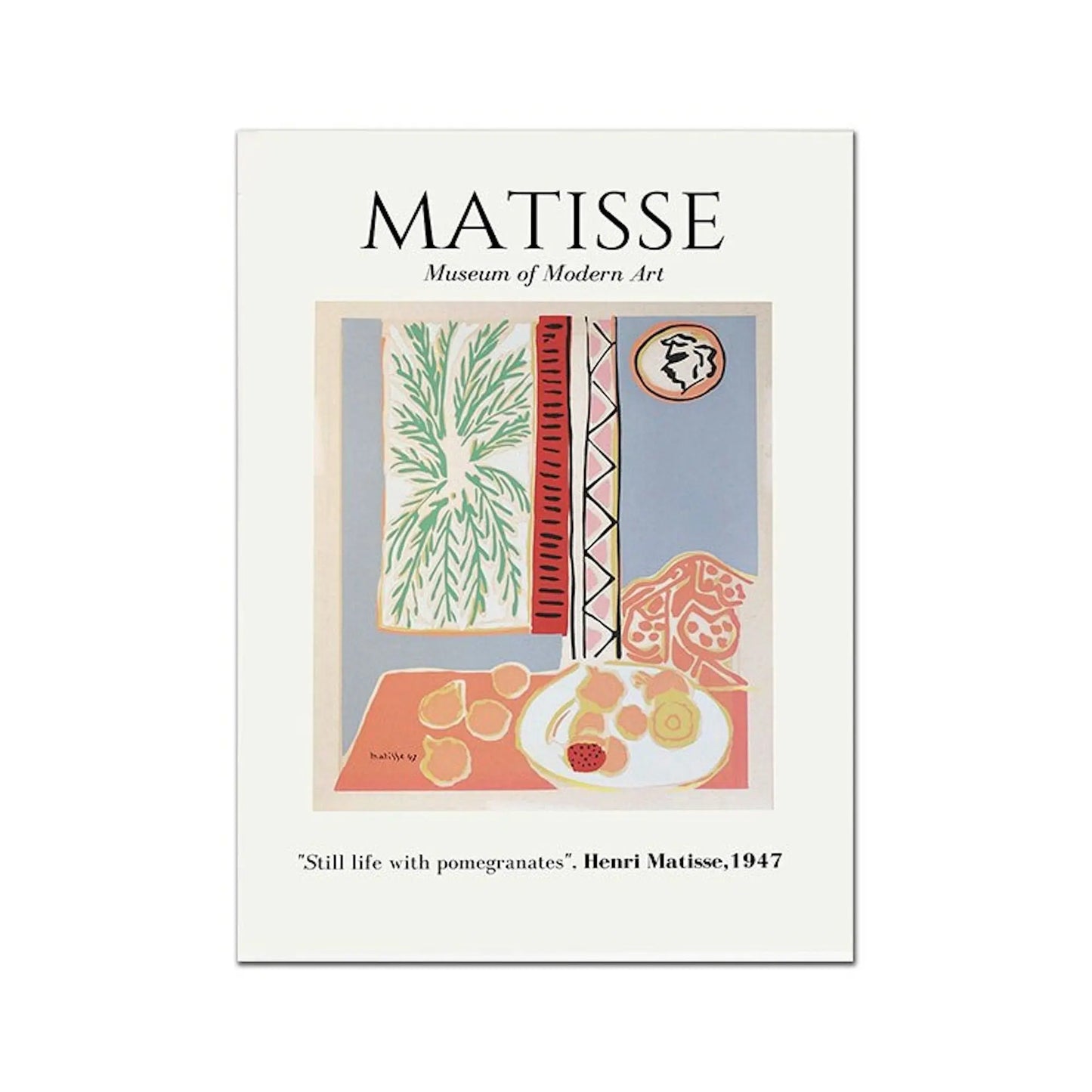 Poster Matisse Gesicht Abstrakt | Bilder Wohnzimmer | Wandbilder Schlafzimmer | Deko Print ohne Rahmen | Bilder Set Matisse Bunt-6