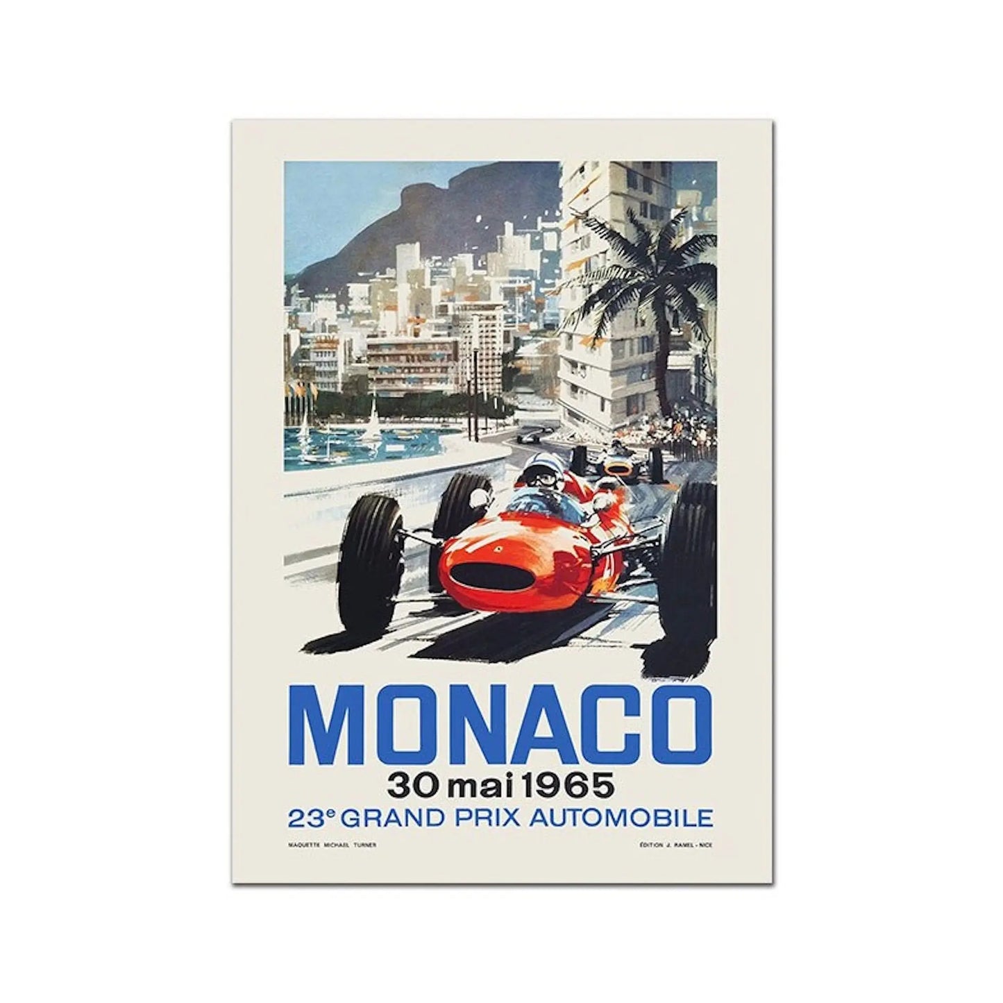 Poster Monaco Rennwagen Formel 1 Grand Prix | Bilder Wohnzimmer | Wandbilder Schlafzimmer | Deko Print ohne Rahmen | Bilder Set-3