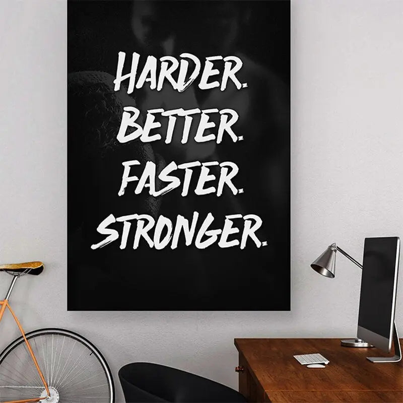 Poster Motivation Gym Training Zitate I Wandbilder Wohnzimmer & Schlafzimmer I Deko Print Bilder I ohne Rahmen-1