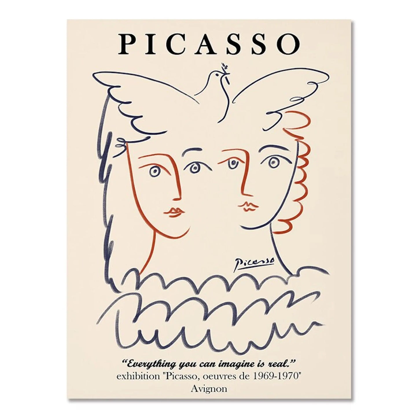 Poster Picasso Matisse Museum Abstrakt Retro Porträt  | Bilder Wohnzimmer | Wandbilder Schlafzimmer | Deko Print ohne Rahmen | Bilder Set-3