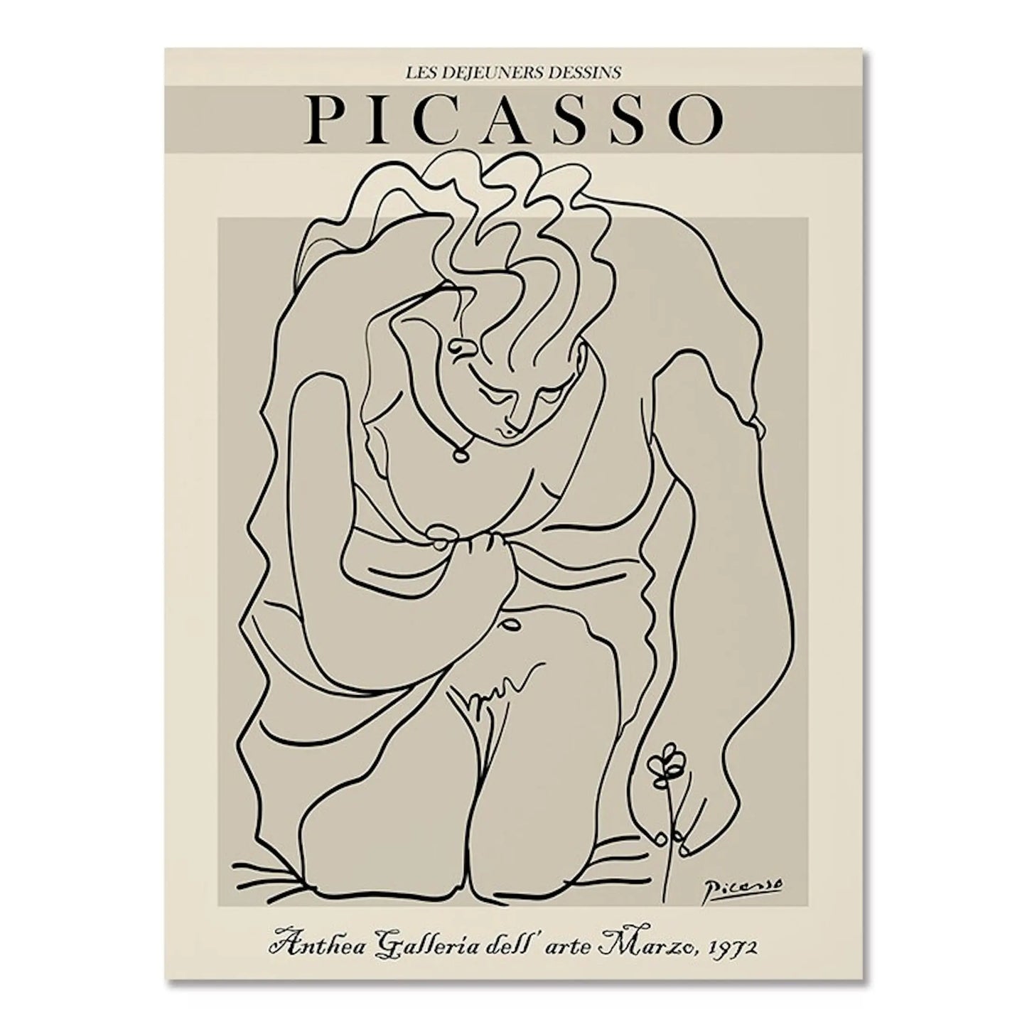 Poster Picasso Matisse Museum Abstrakt Retro Porträt  | Bilder Wohnzimmer | Wandbilder Schlafzimmer | Deko Print ohne Rahmen | Bilder Set-5