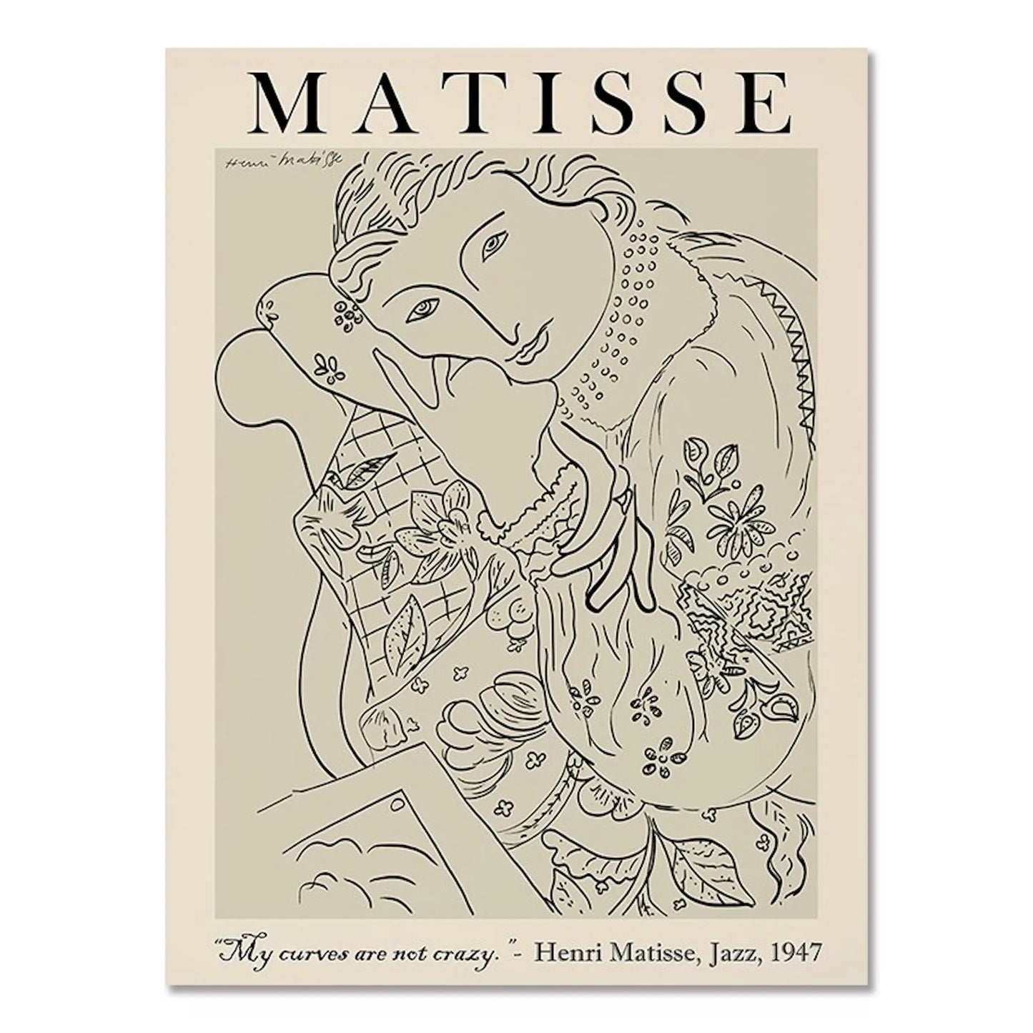 Poster Picasso Matisse Museum Abstrakt Retro Porträt  | Bilder Wohnzimmer | Wandbilder Schlafzimmer | Deko Print ohne Rahmen | Bilder Set-9