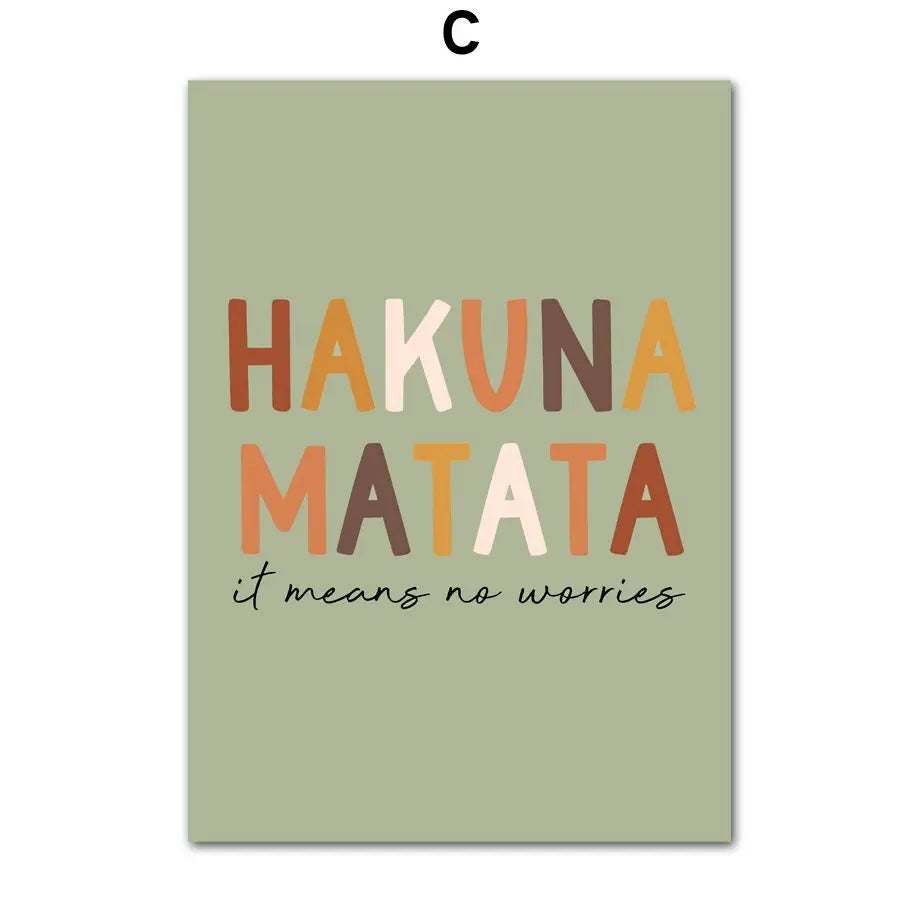 Poster Safari Hakuna Matata Löwe Regenbogen als Deko Print ohne Rahmen-6