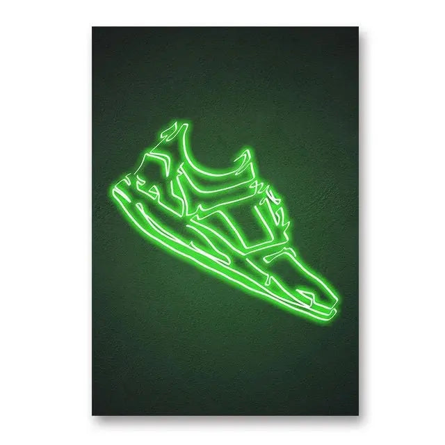 Poster Sneaker Basketballschuhe Neon leuchtend als Deko Print ohne Rahmen-7