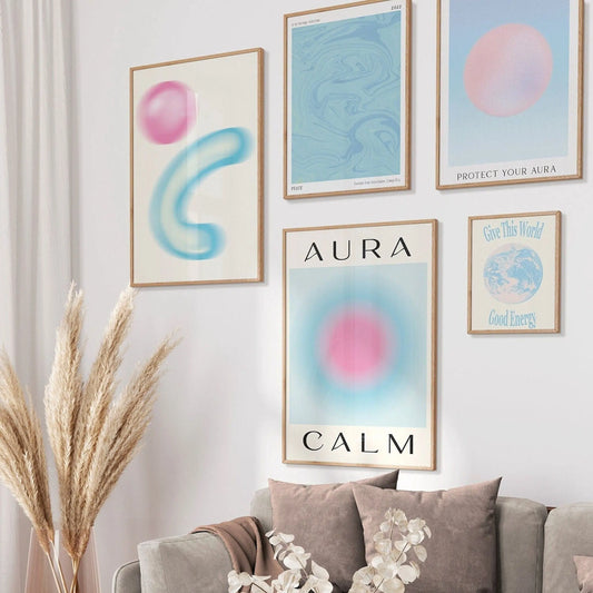 Poster Spiritualität Blaue Aura als Deko Print ohne Rahmen-0