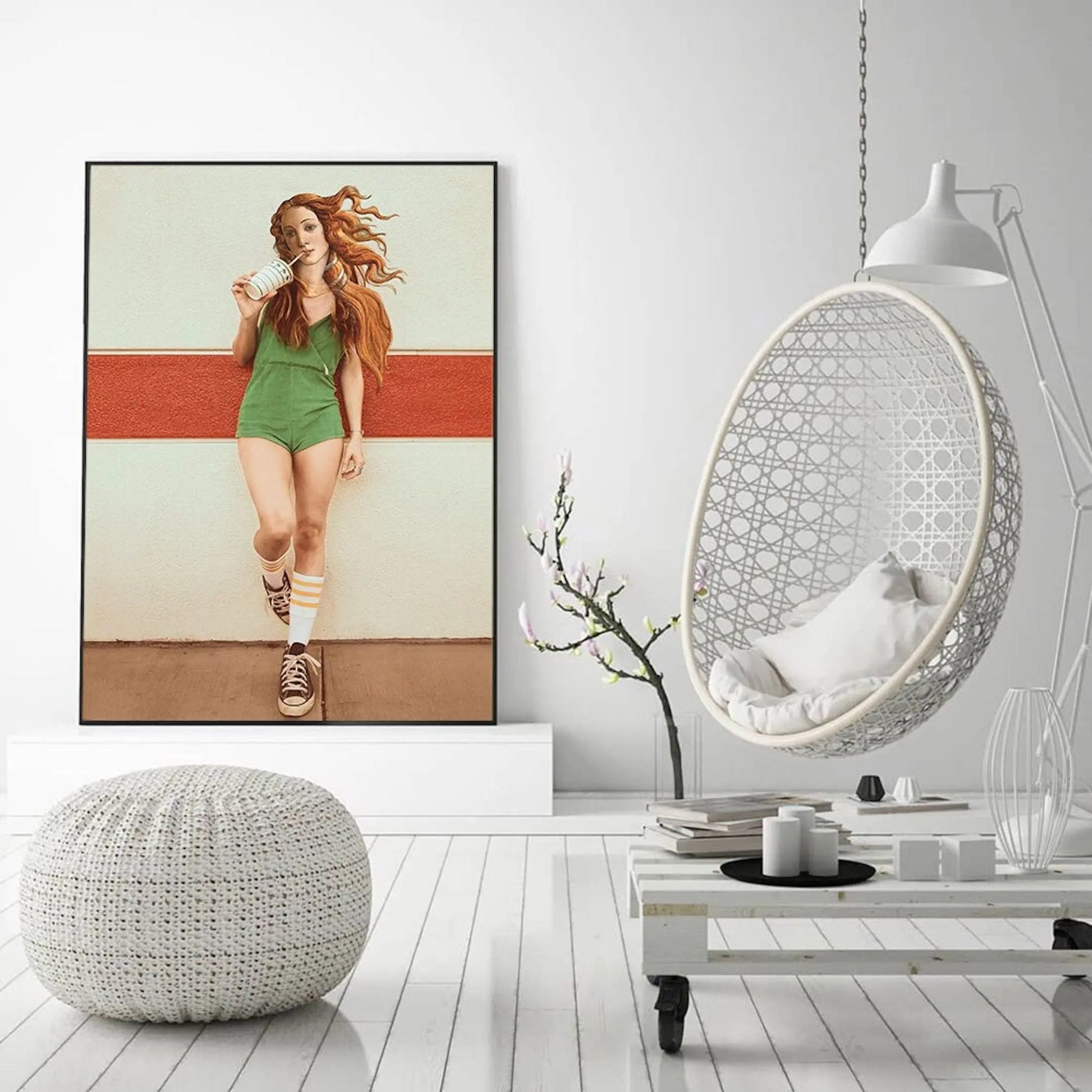 Poster Sport Mädchen trinkt Milkshake | Bilder Wohnzimmer | Wandbilder Schlafzimmer | Deko Print ohne Rahmen |-2