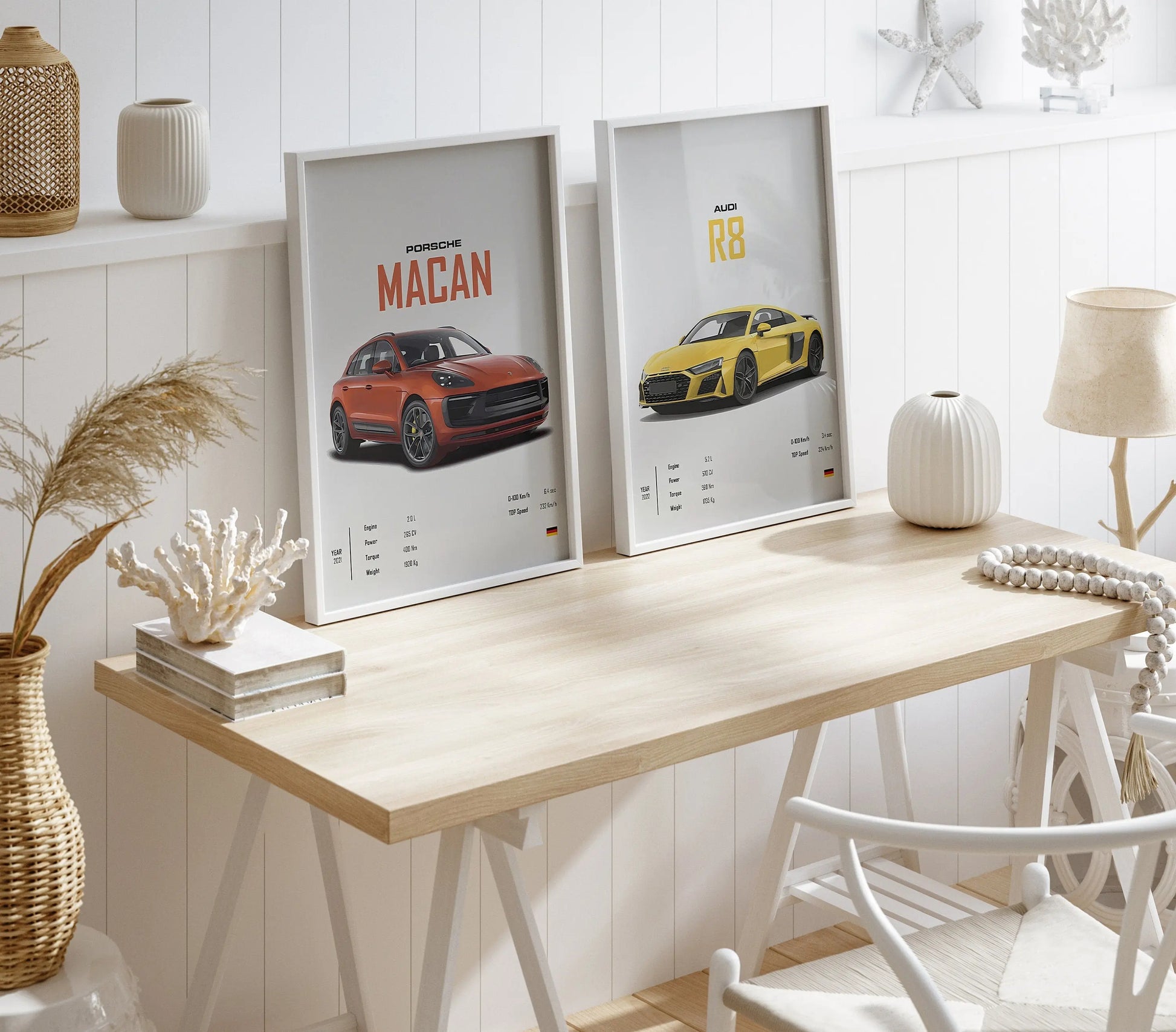 Poster Sportwagen AUDI BMW PORSCHE Mclaren Klassiker Legenden I Geschenk für ihn I Wohnzimmmer & Büro I Wand Deko I Print ohne Rahmen-2