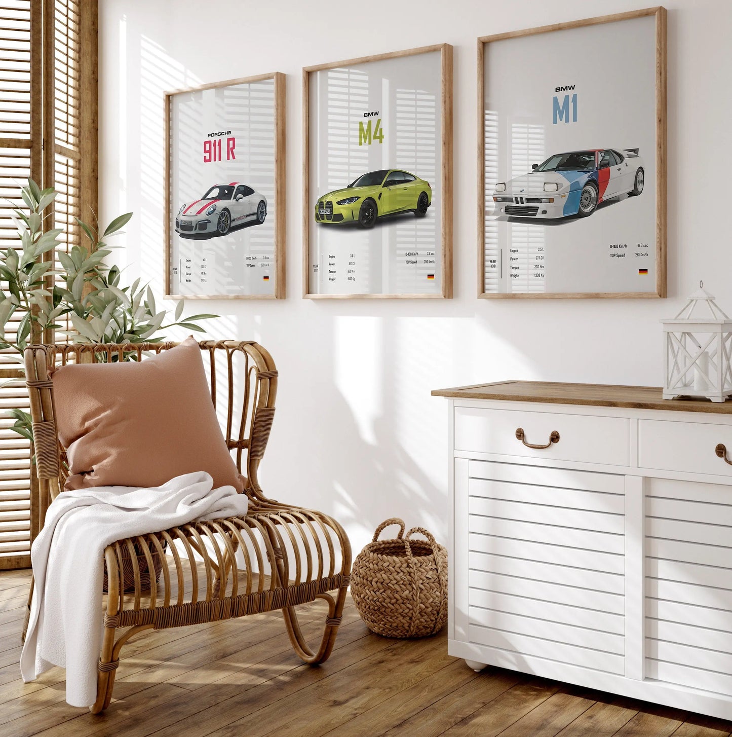 Poster Sportwagen AUDI BMW PORSCHE Mclaren Klassiker Legenden I Geschenk für ihn I Wohnzimmmer & Büro I Wand Deko I Print ohne Rahmen-3