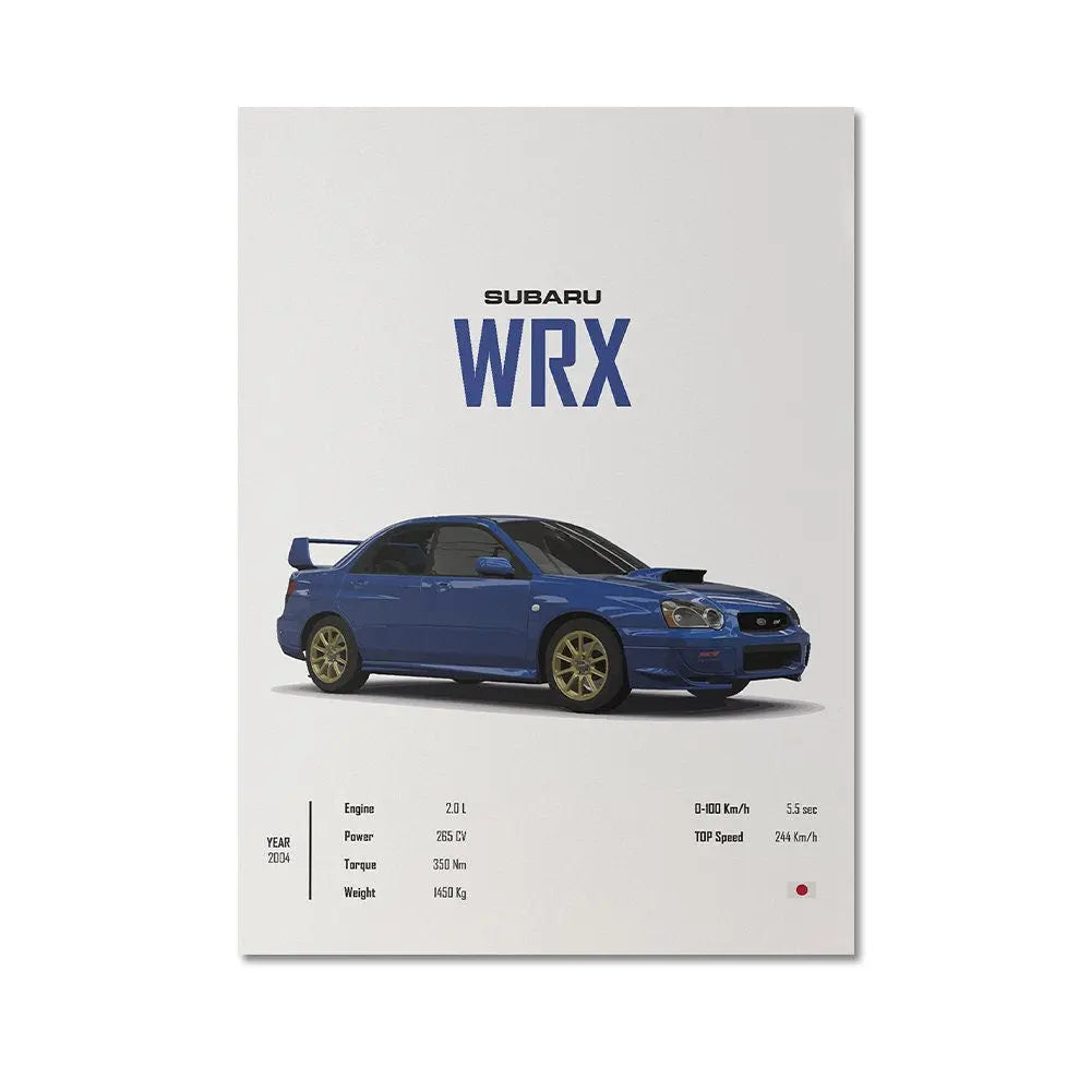 Poster Sportwagen  BMW LOTUS SUBARU Klassiker Legenden I Geschenk für ihn I Wohnzimmmer & Büro I Wand Deko I Print ohne Rahmen-7