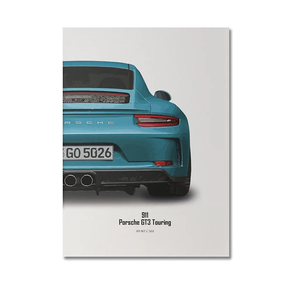 Poster Sportwagen BMW PORSCHE FERRARI Nissan Super Sport Auto I Geschenk für ihn I Wohnzimmmer & Büro I Wand Deko I Print ohne Rahmen-6