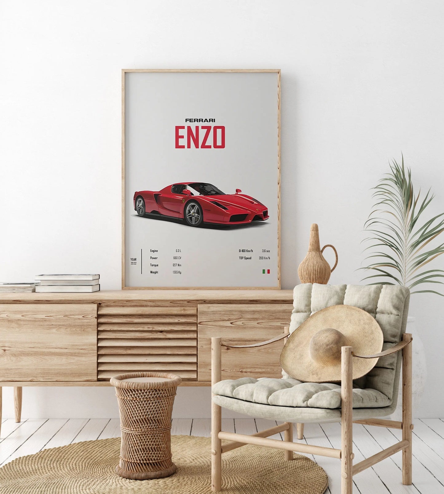 Poster Sportwagen FERRARI ENZO F40 Klassiker Legenden I Geschenk für ihn I Wohnzimmmer & Büro I Wand Deko I Print ohne Rahmen-2