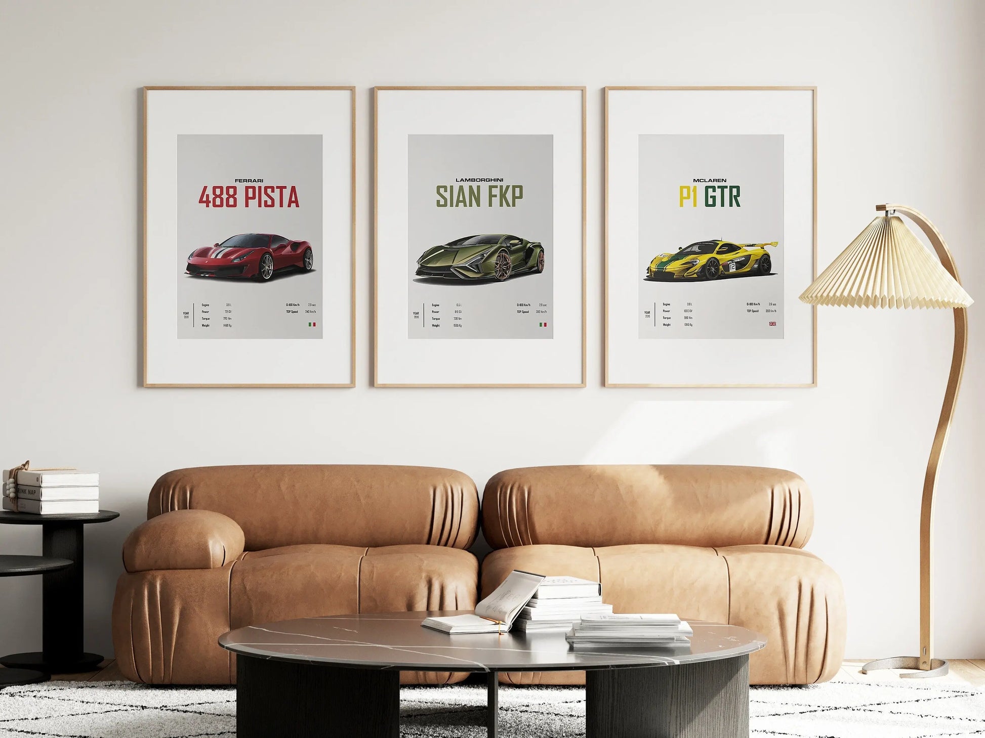 Poster Sportwagen FERRARI LAMBORGHINI MCLAREN Klassiker Legenden I Geschenk für ihn I Wohnzimmmer & Büro I Wand Deko I Print ohne Rahmen-2