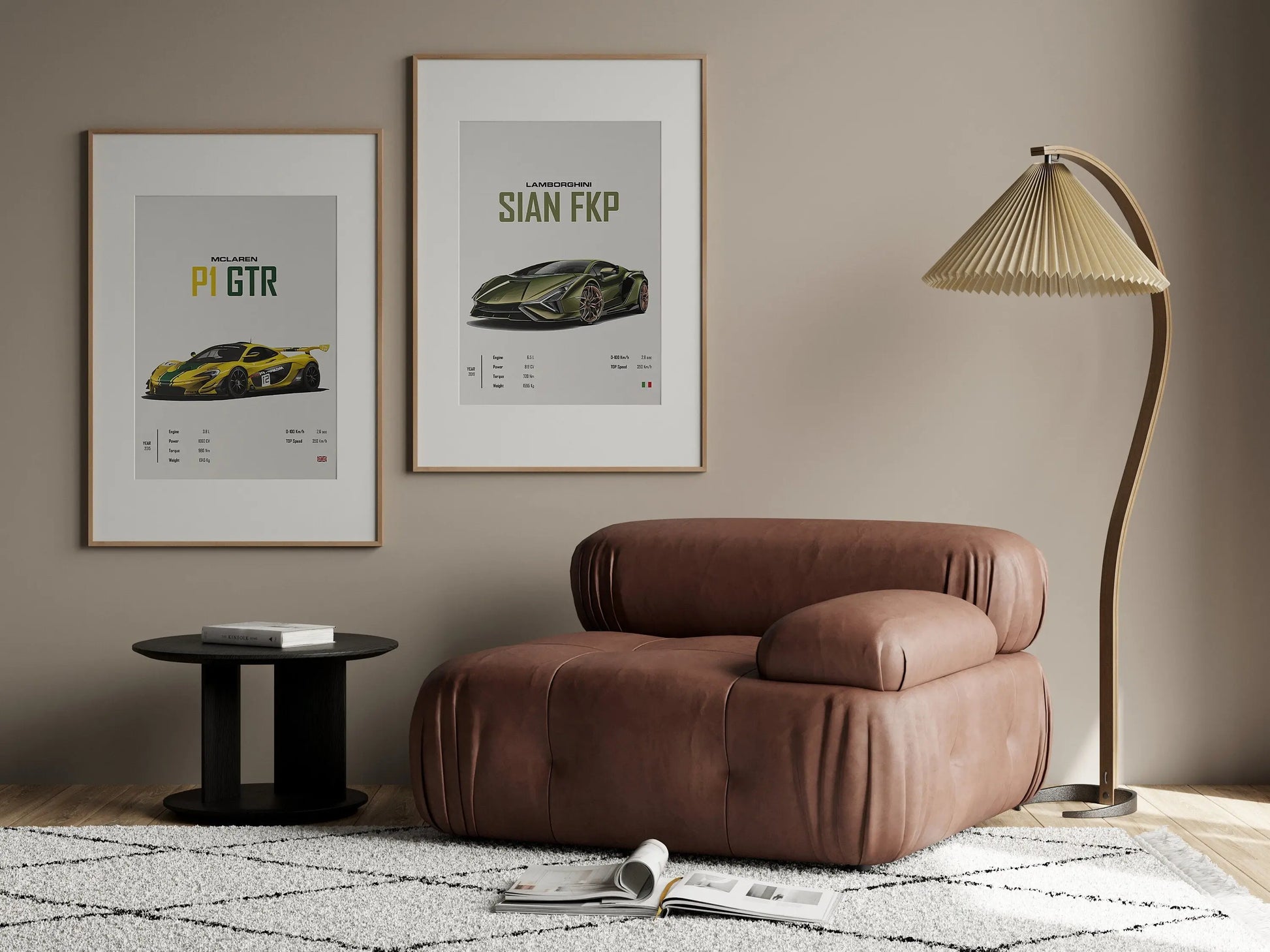 Poster Sportwagen FERRARI LAMBORGHINI MCLAREN Klassiker Legenden I Geschenk für ihn I Wohnzimmmer & Büro I Wand Deko I Print ohne Rahmen-3