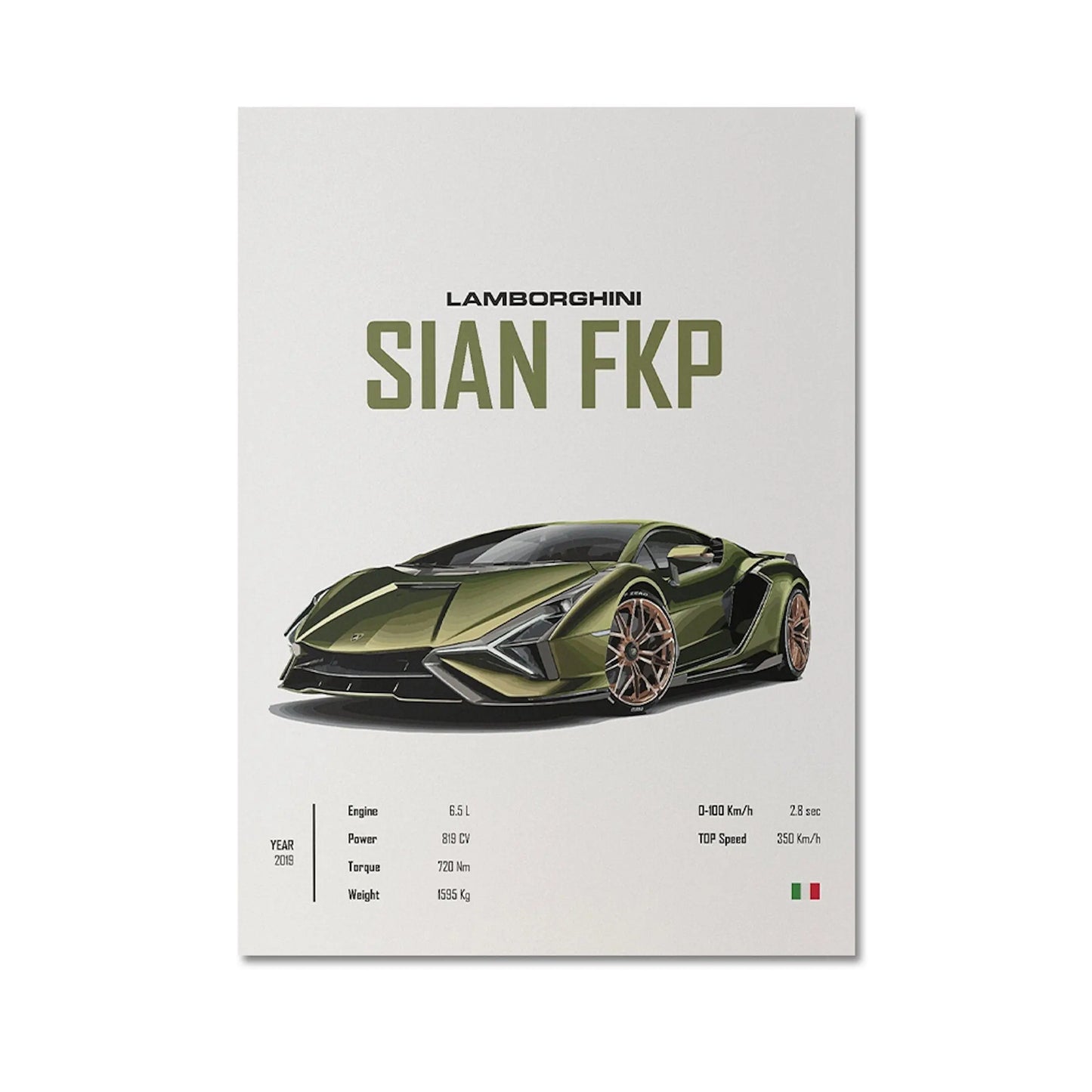 Poster Sportwagen FERRARI LAMBORGHINI MCLAREN Klassiker Legenden I Geschenk für ihn I Wohnzimmmer & Büro I Wand Deko I Print ohne Rahmen-6