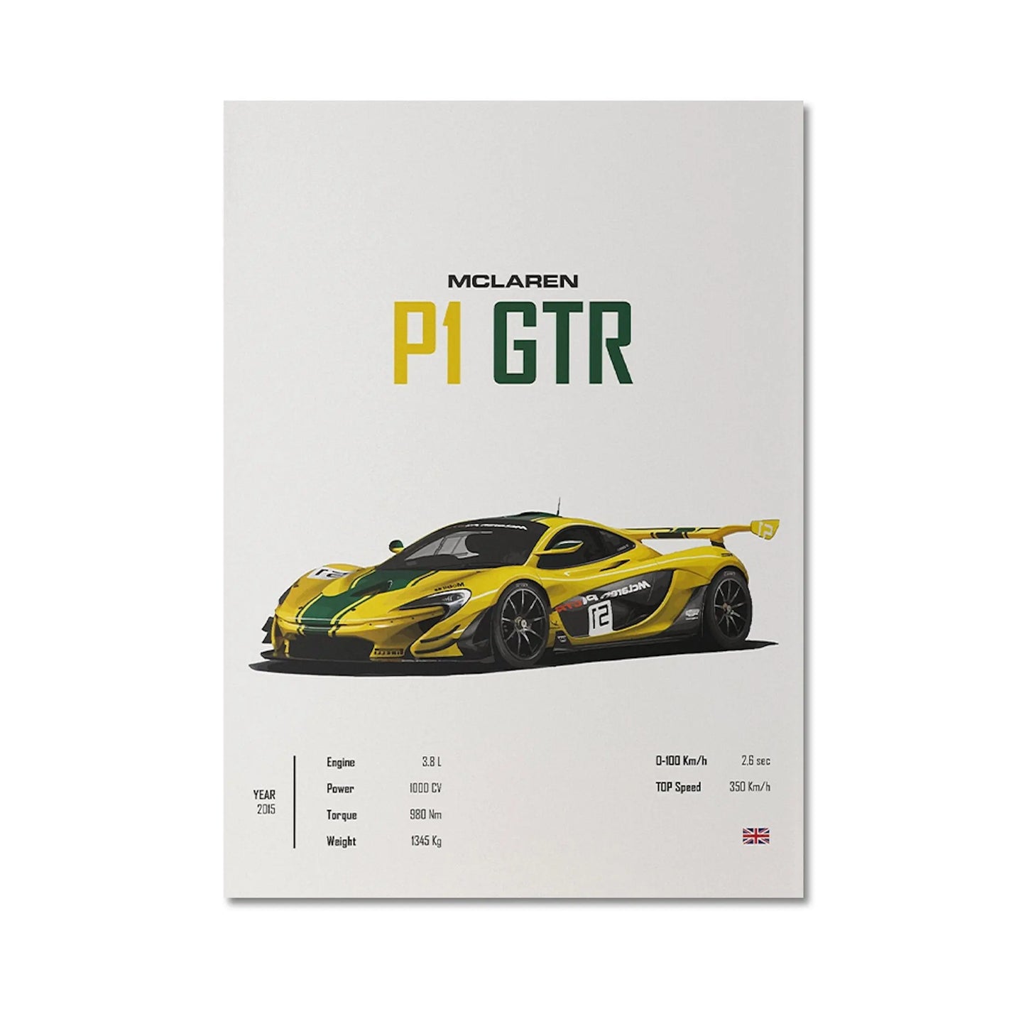 Poster Sportwagen FERRARI LAMBORGHINI MCLAREN Klassiker Legenden I Geschenk für ihn I Wohnzimmmer & Büro I Wand Deko I Print ohne Rahmen-7