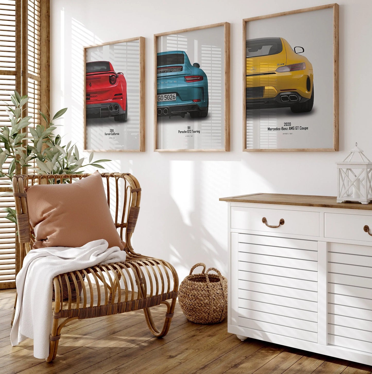 Poster Sportwagen FERRARI MERCEDES PORSCHE Klassiker Legenden I Geschenk für ihn I Wohnzimmmer & Büro I Wand Deko I Print ohne Rahmen-0