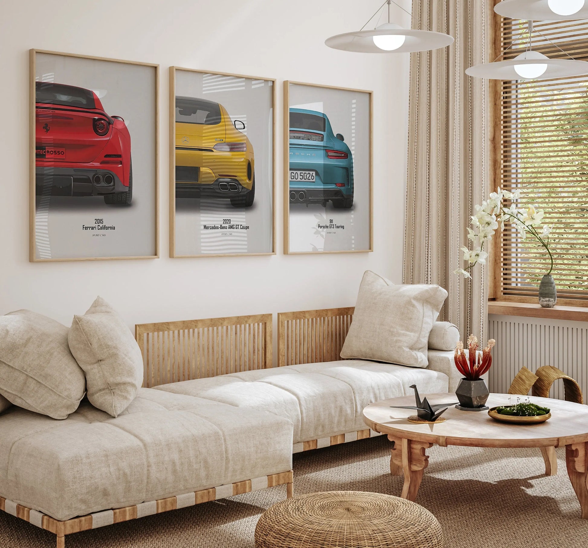 Poster Sportwagen FERRARI MERCEDES PORSCHE Klassiker Legenden I Geschenk für ihn I Wohnzimmmer & Büro I Wand Deko I Print ohne Rahmen-2