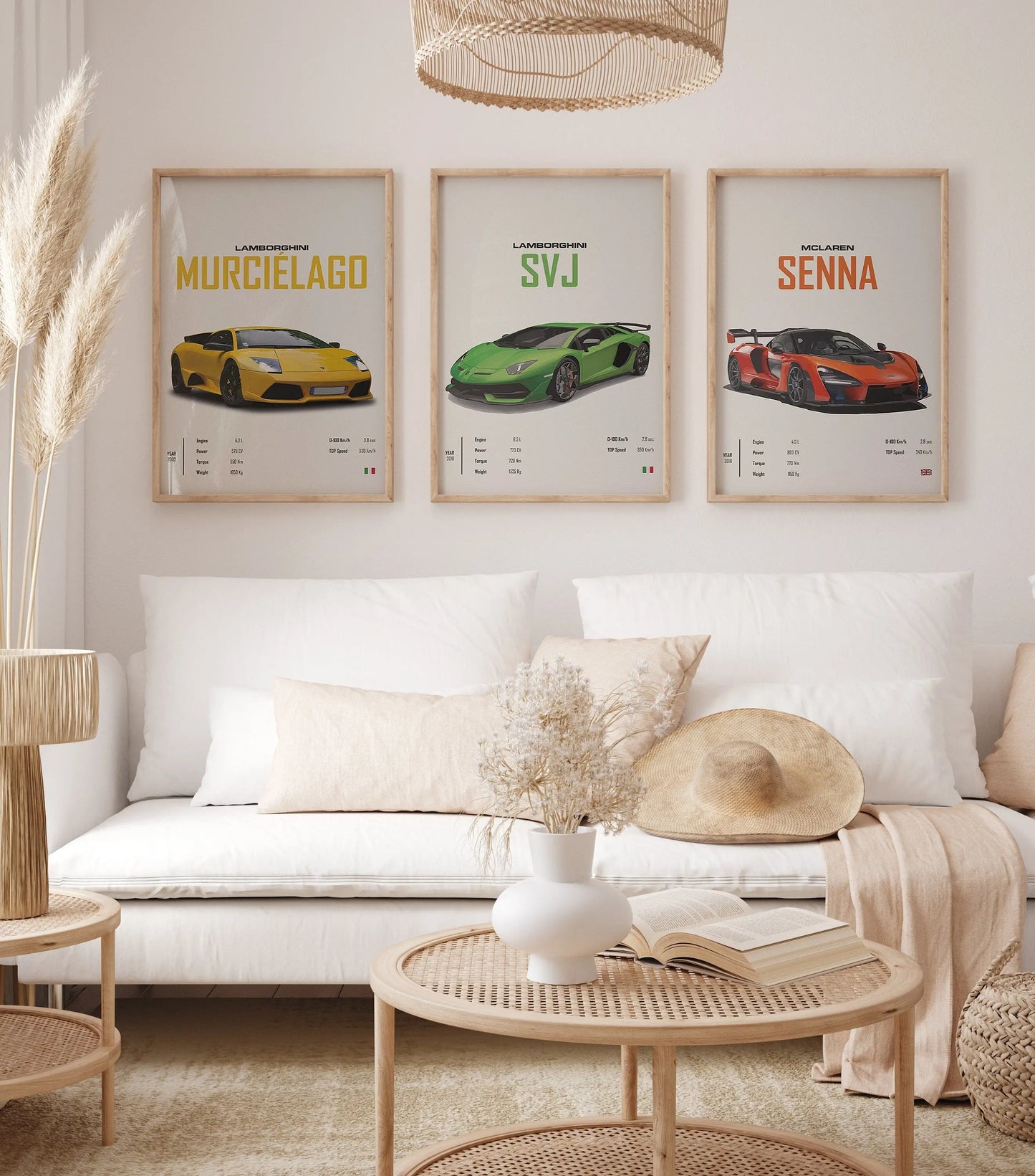 Poster Sportwagen LAMBORGHINI Murcielago Svj MCLAREN Senna Sportauto I Geschenk für ihn I Wohnzimmmer & Büro I Wand Deko I Print ohne Rahmen-1