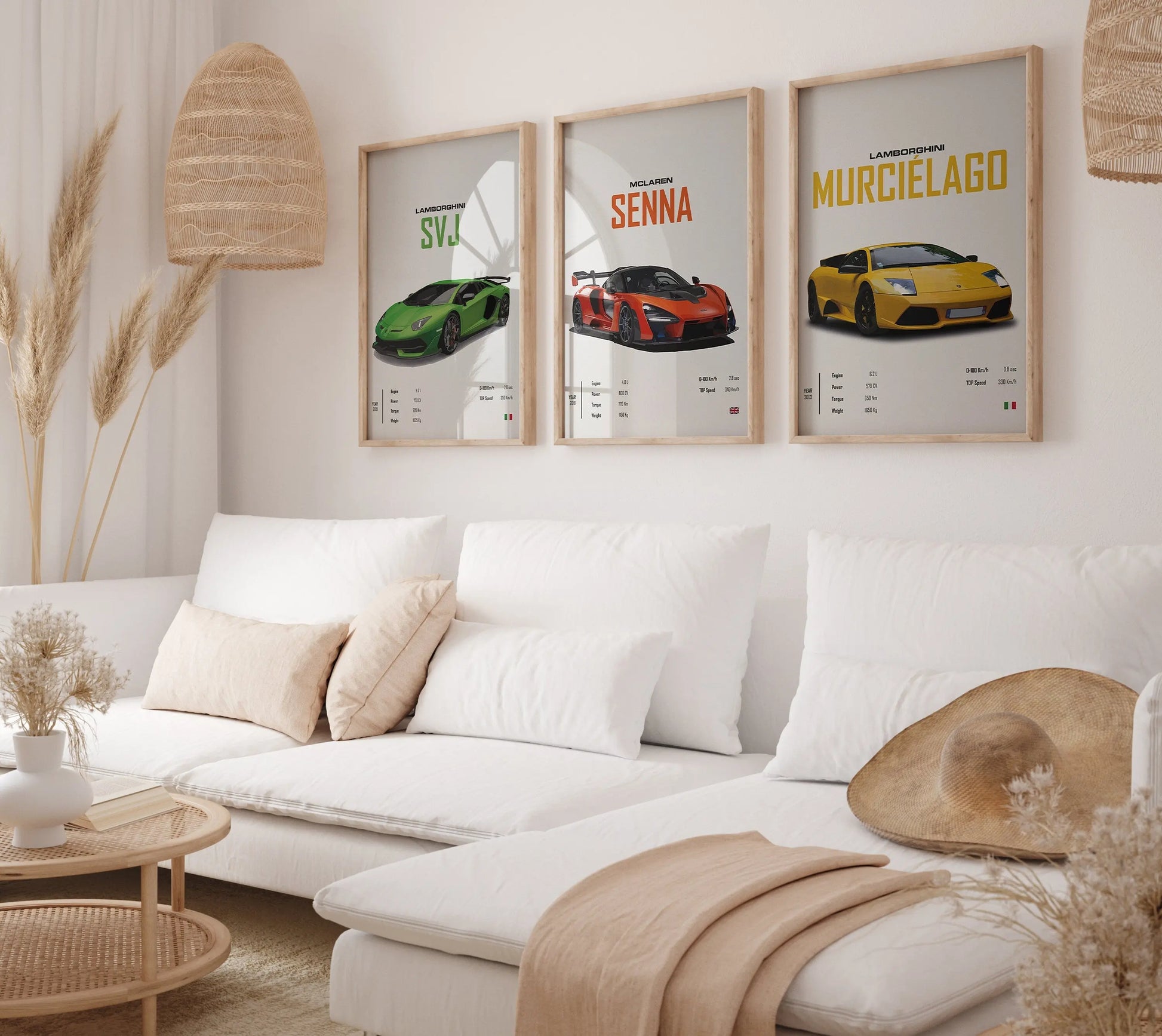 Poster Sportwagen LAMBORGHINI Murcielago Svj MCLAREN Senna Sportauto I Geschenk für ihn I Wohnzimmmer & Büro I Wand Deko I Print ohne Rahmen-3