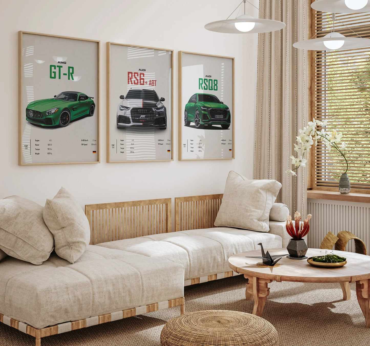 Poster Sportwagen PORSCHE 911 AUDI Rs MERCEDES Amg Gtr  Super Sport Auto I Geschenk für ihn I Wohnzimmmer Büro I Wand Deko PrintIohne Rahmen-2