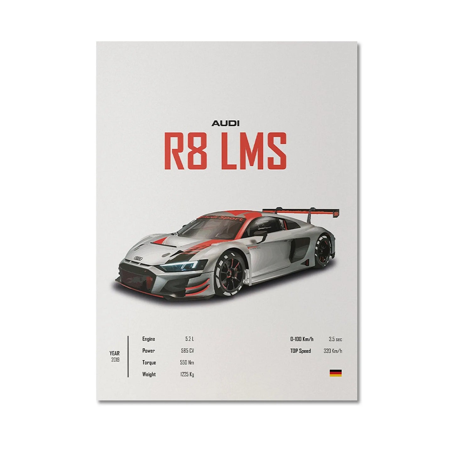 Poster Sportwagen PORSCHE 911 AUDI Rs MERCEDES Amg Gtr  Super Sport Auto I Geschenk für ihn I Wohnzimmmer Büro I Wand Deko PrintIohne Rahmen-5