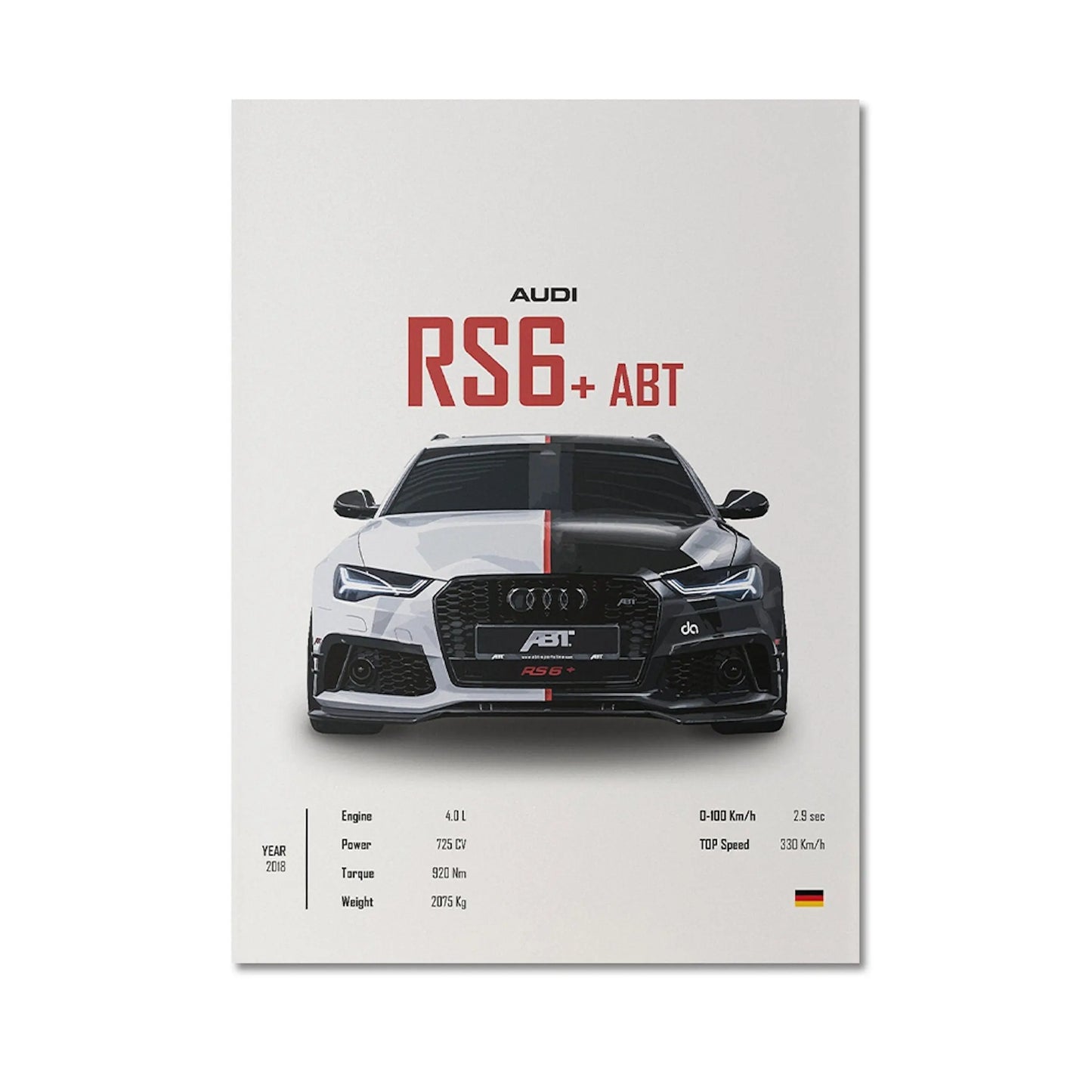 Poster Sportwagen PORSCHE 911 AUDI Rs MERCEDES Amg Gtr  Super Sport Auto I Geschenk für ihn I Wohnzimmmer Büro I Wand Deko PrintIohne Rahmen-7